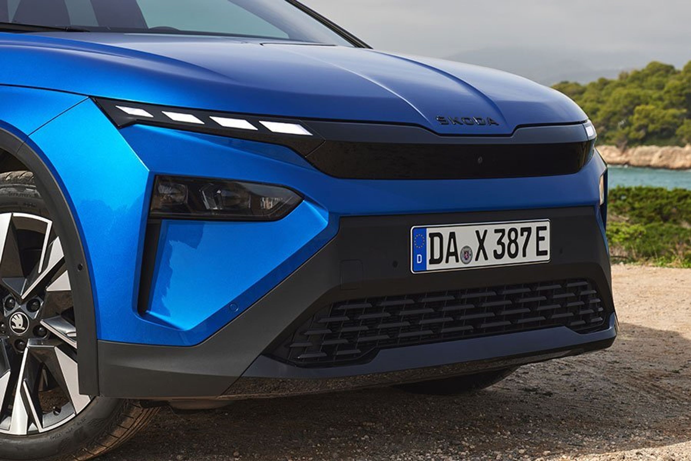 Fronten på en Skoda Elroq