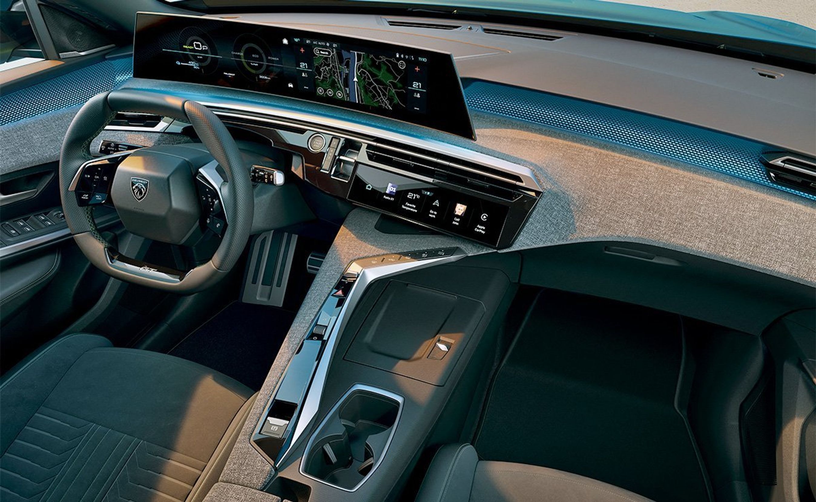 Førerpladsen i Peugeot 3008.