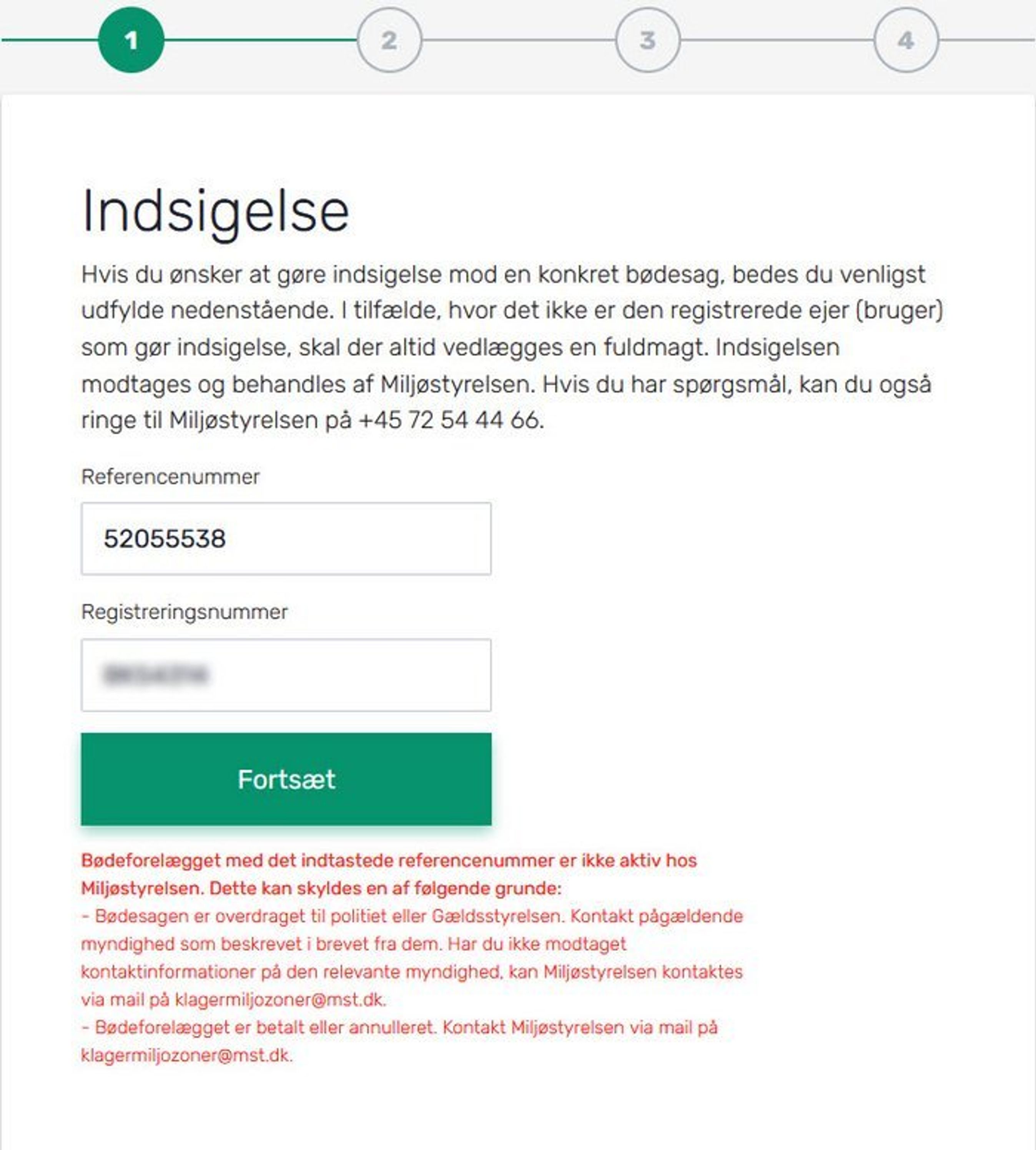Skærmbillede fra Miljøzone.dk
