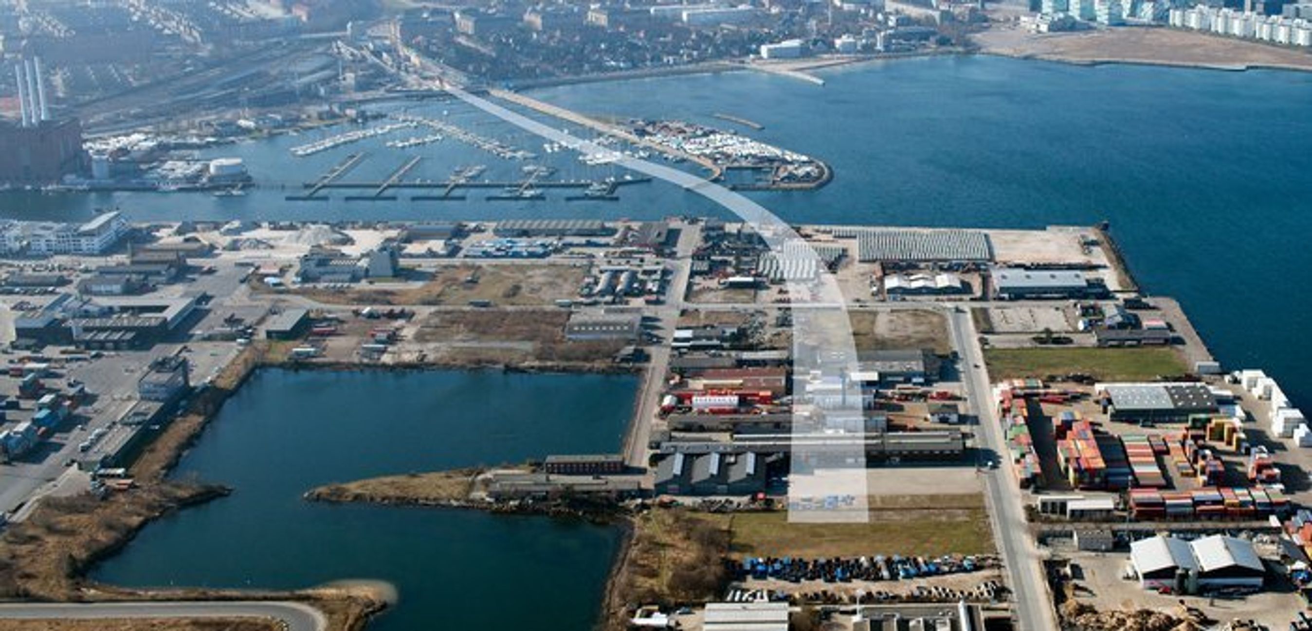 Tunnelen skal gå under lystbådehavnen i Svanemøllebugten.