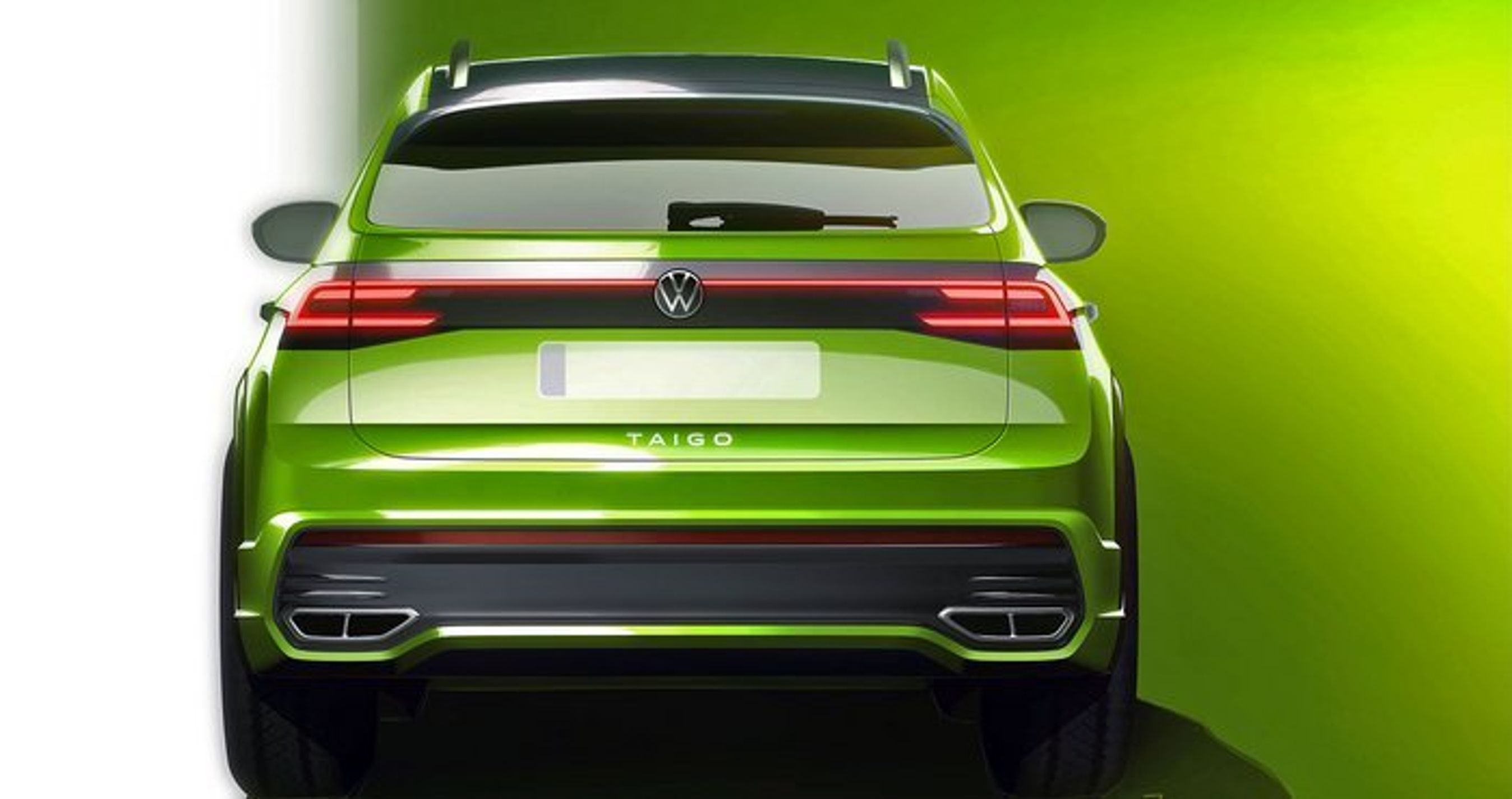 Taigo får coupé-agtigt bagparti, hvilket åbenbart bliver den mest markante forskel til T-Roc på samme størrelse.. 