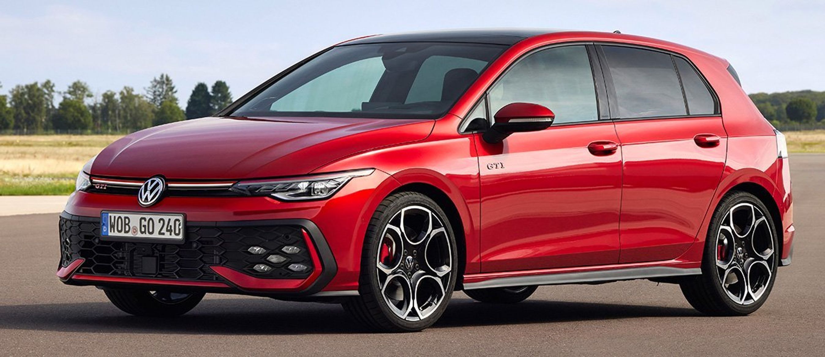 VW golf GTI i rød.