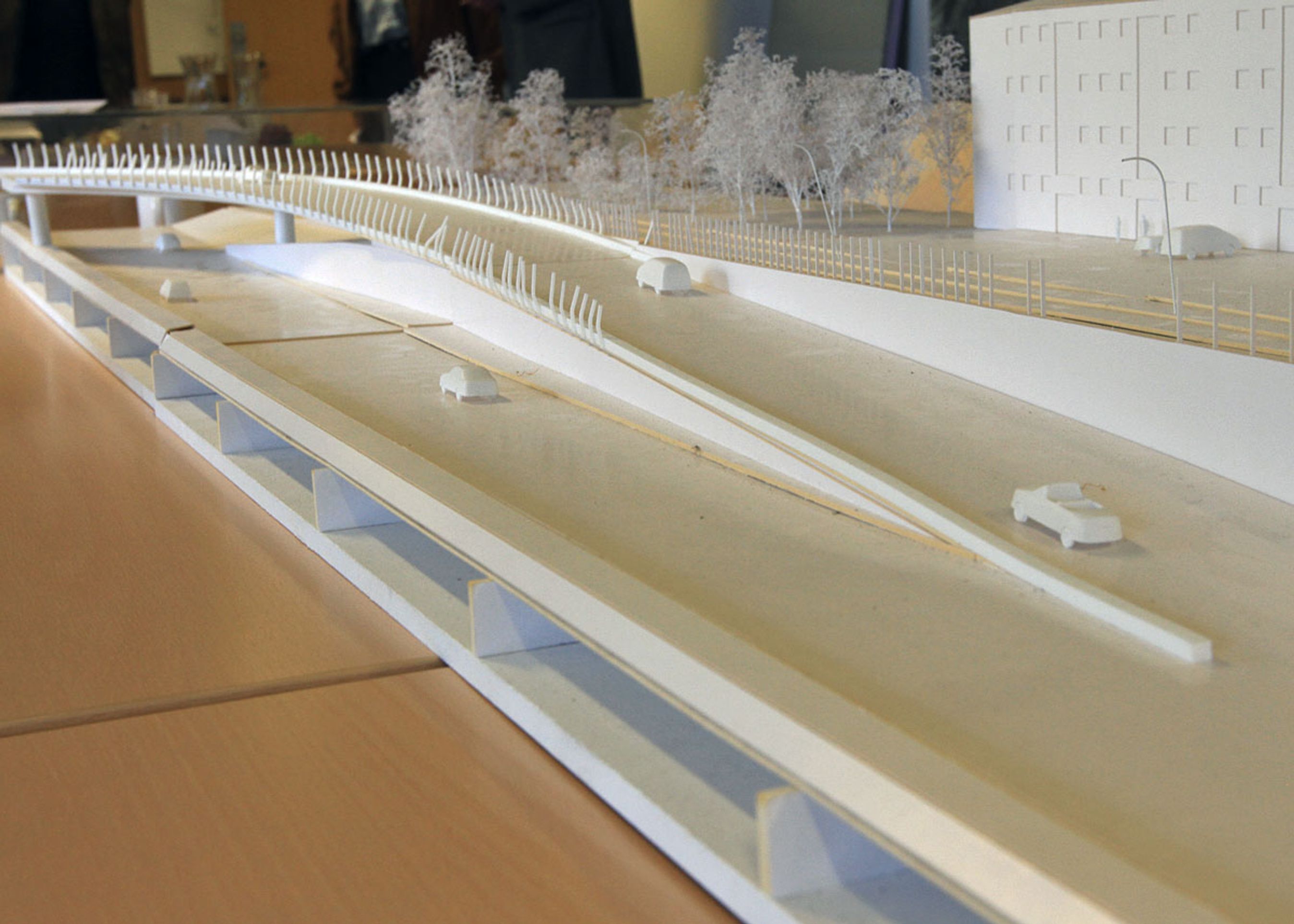 Det er arbejdet med denne frakørsel, som krydser Helsingørmotorvejen på en "flyover", der betyder vejarbejde på det kritiske sted i et helt år.