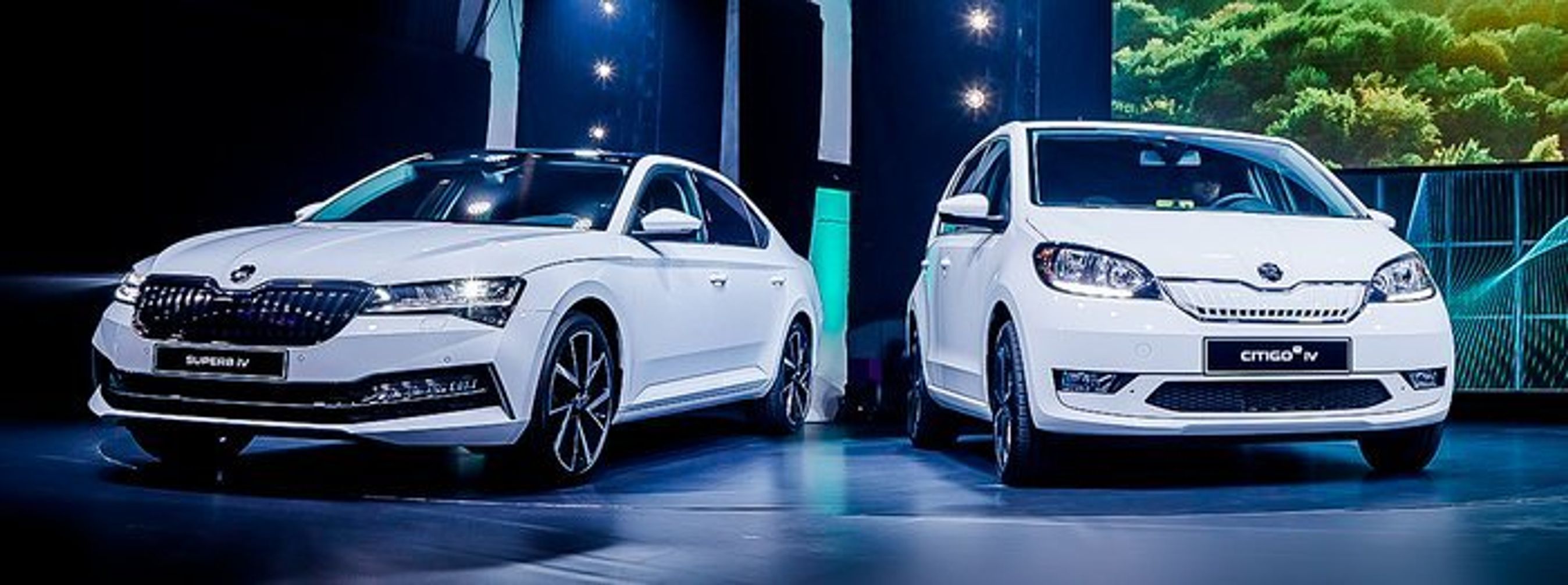 De to første Skoda iV-modeller, Super og Citigo.
