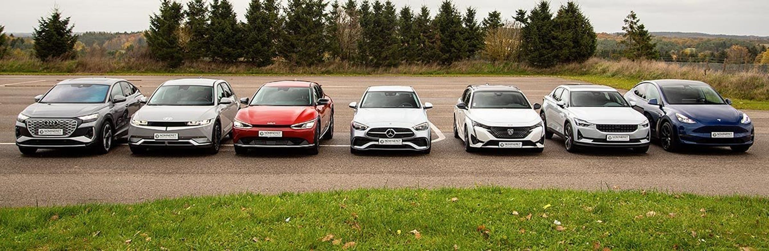 Finalefeltet til Årets Bil i Danmark 2022, hvor Hyundai Ioniq 5 senere løb med sejren.