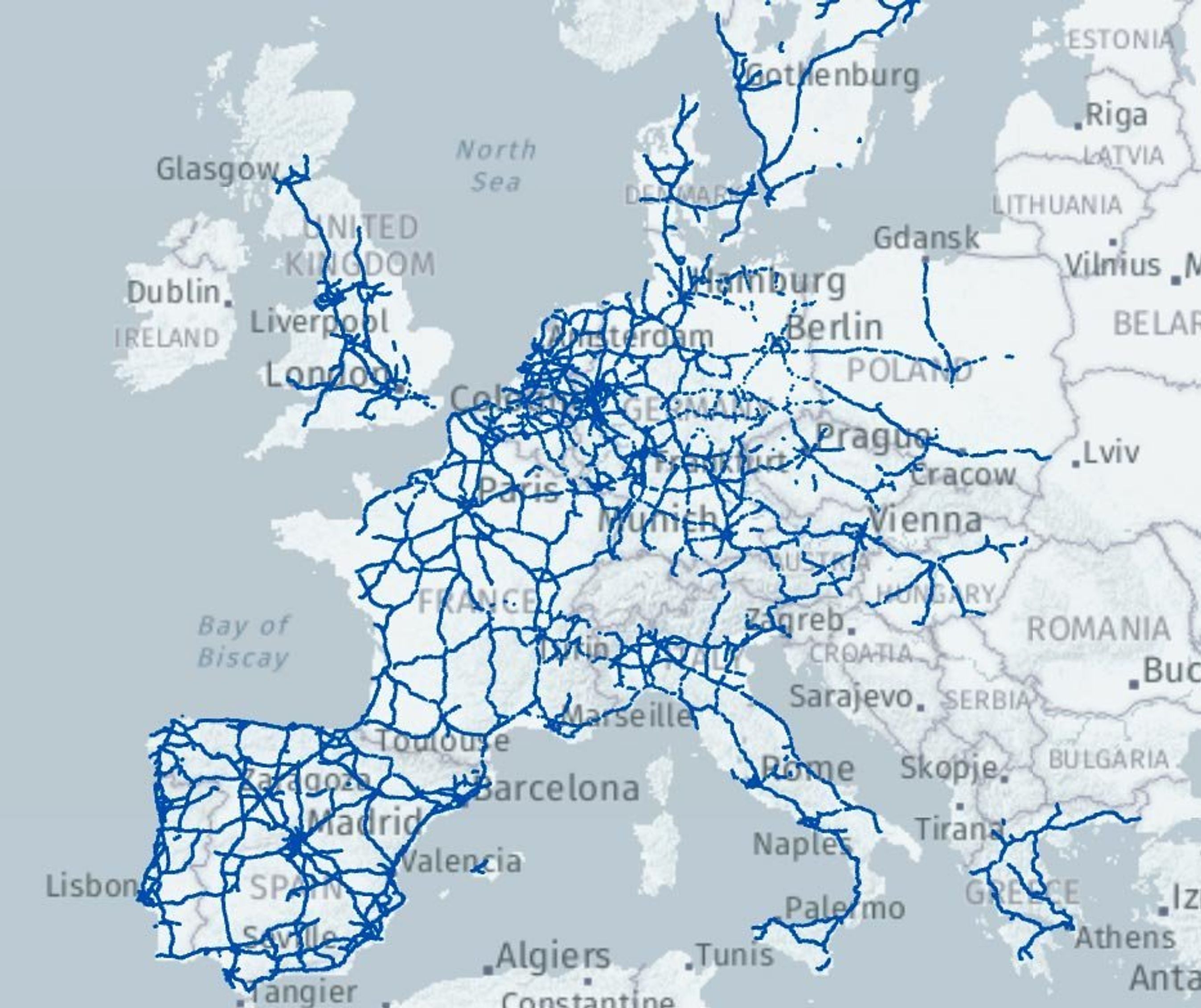 Europakort med motorveje.