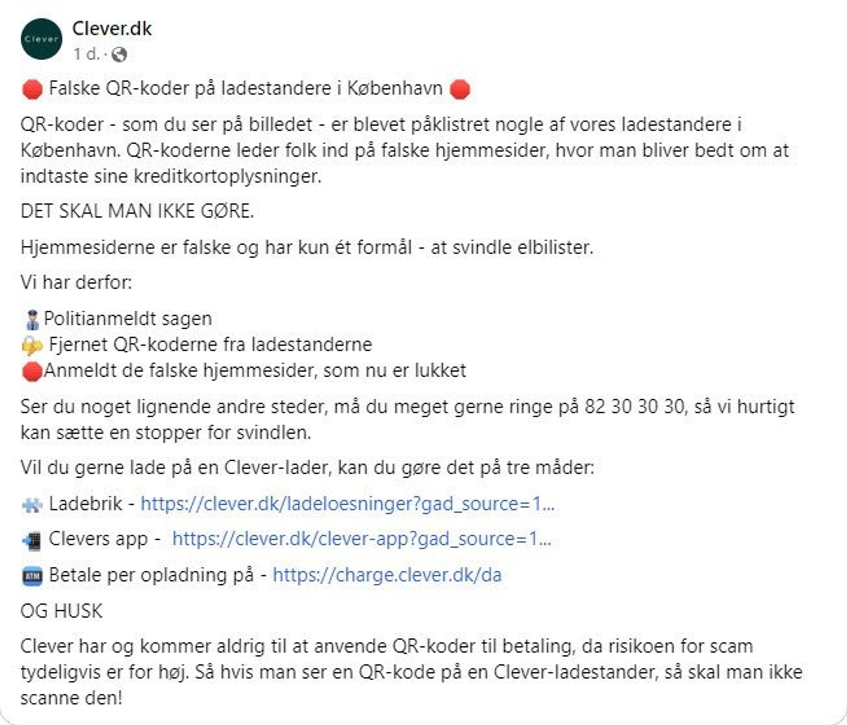 Skærmbillede fra Facebook