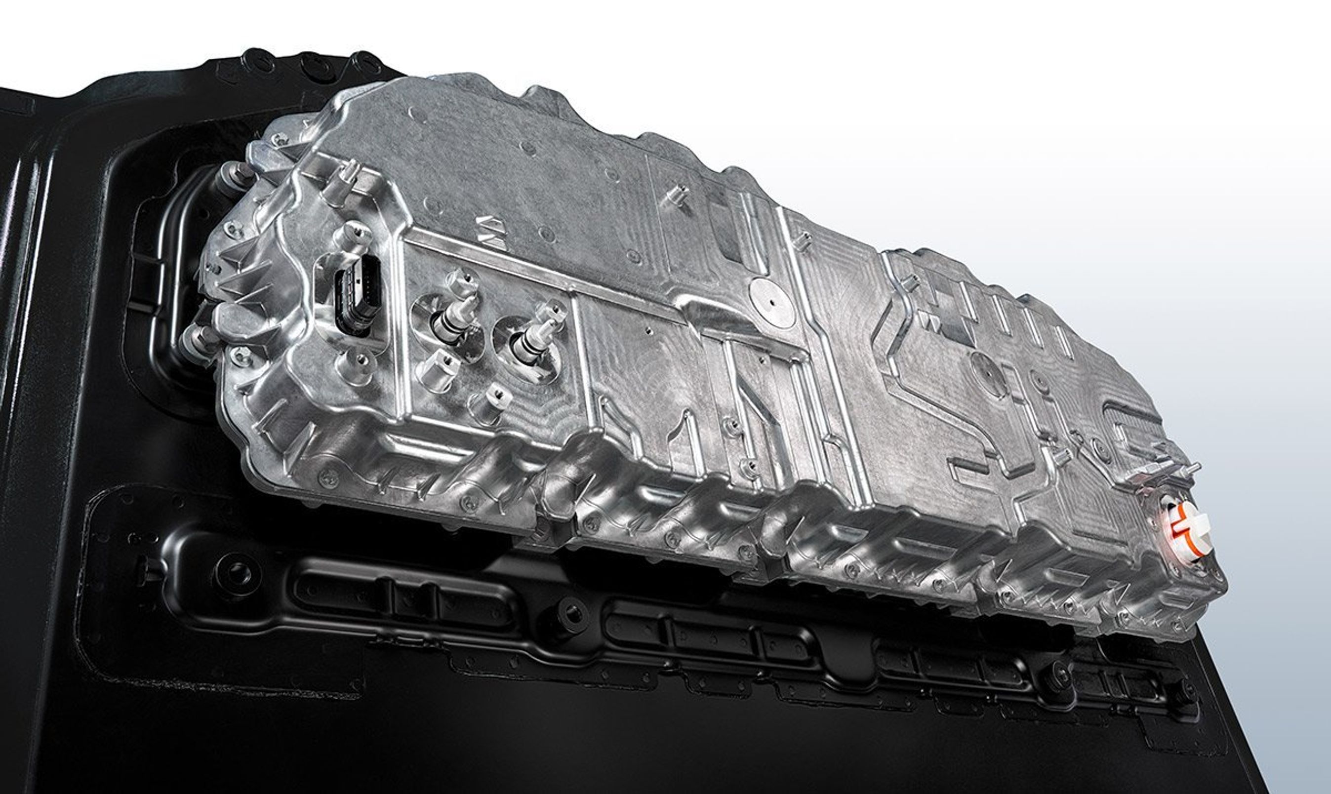 Aluminiumskasse med elektronik indeni.