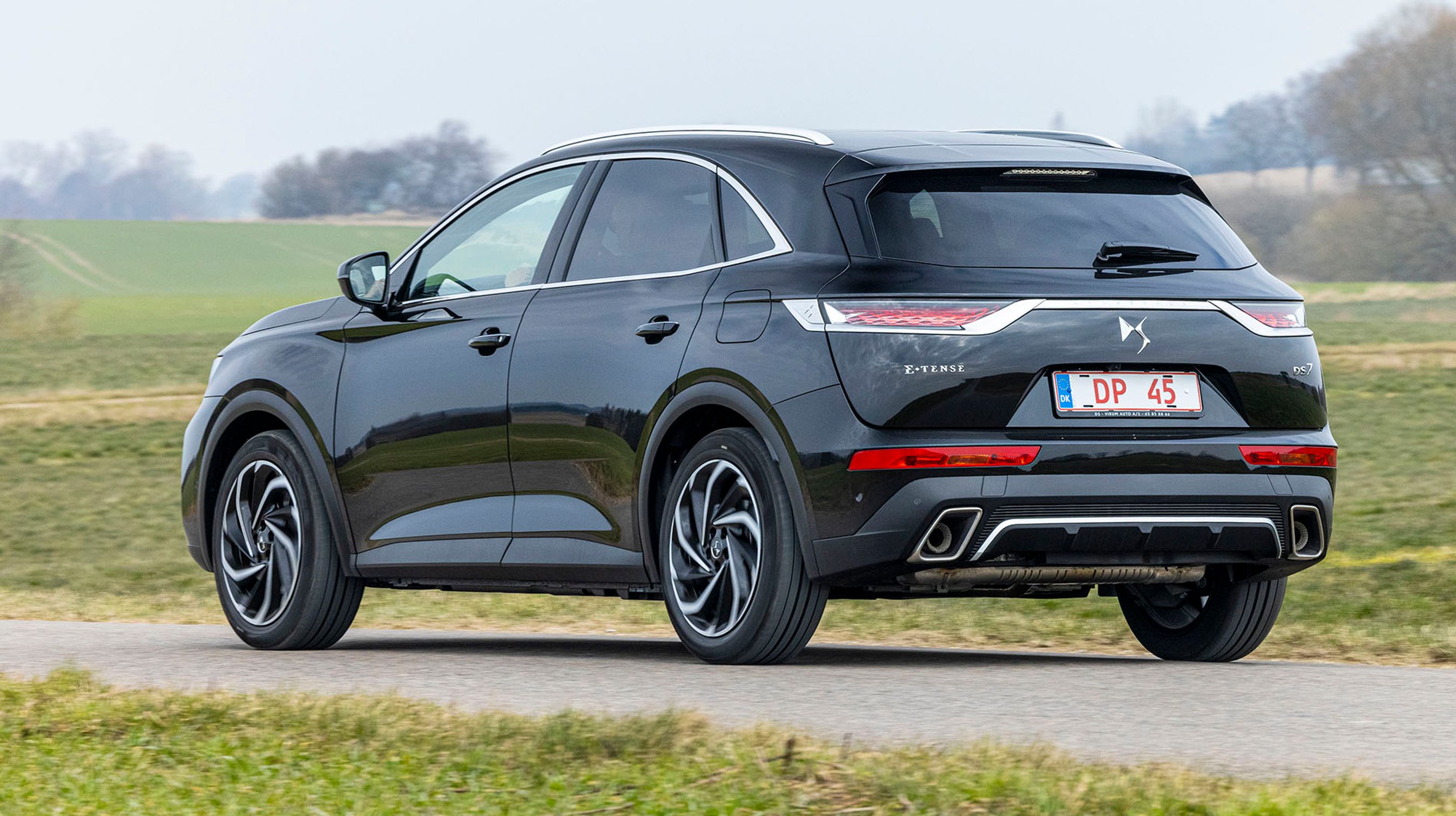 Bagtil pryder det stilistiske DS-logo bagklappens midte. Tagrælinger i sølv er standard.