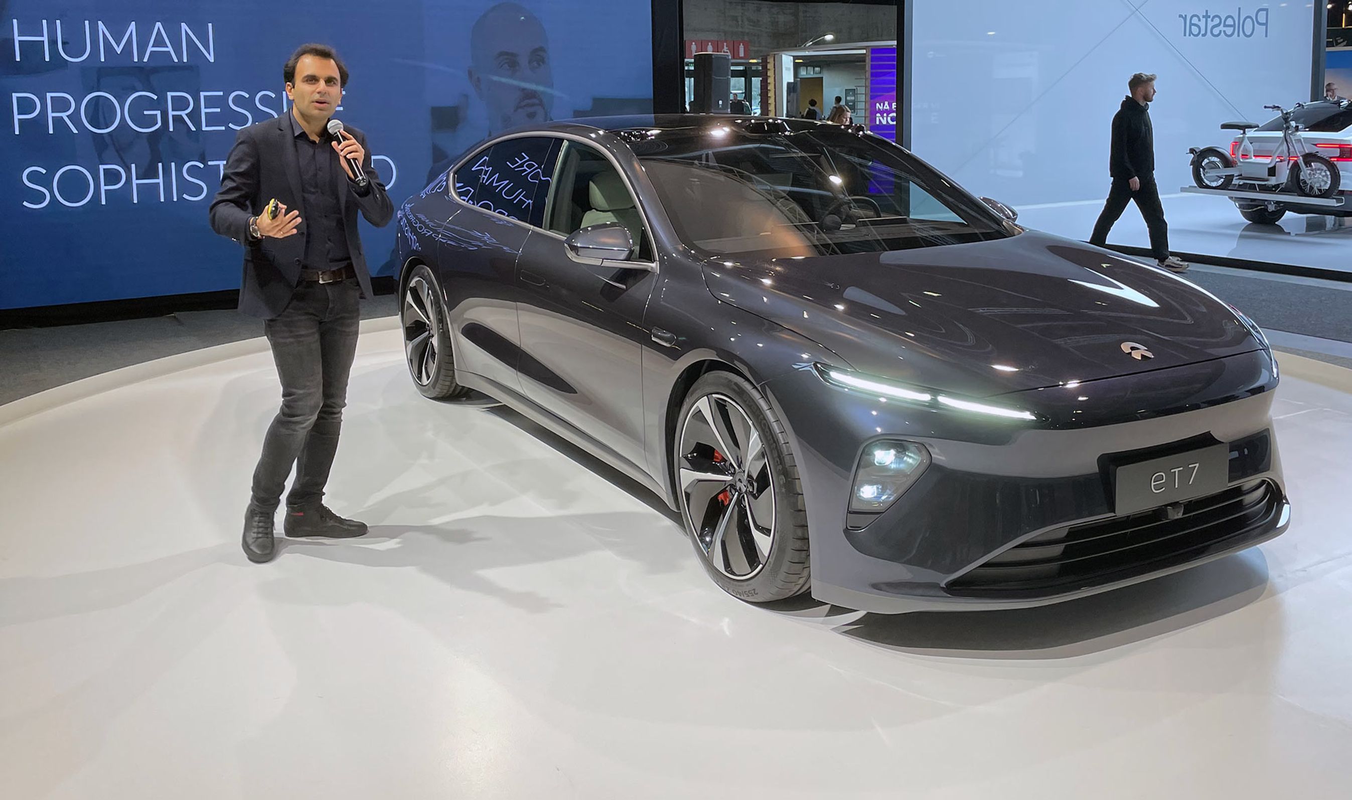 Nio viste sin ET7 i Norge midt i november. Det er første gang, den udstilles uden for Kina.