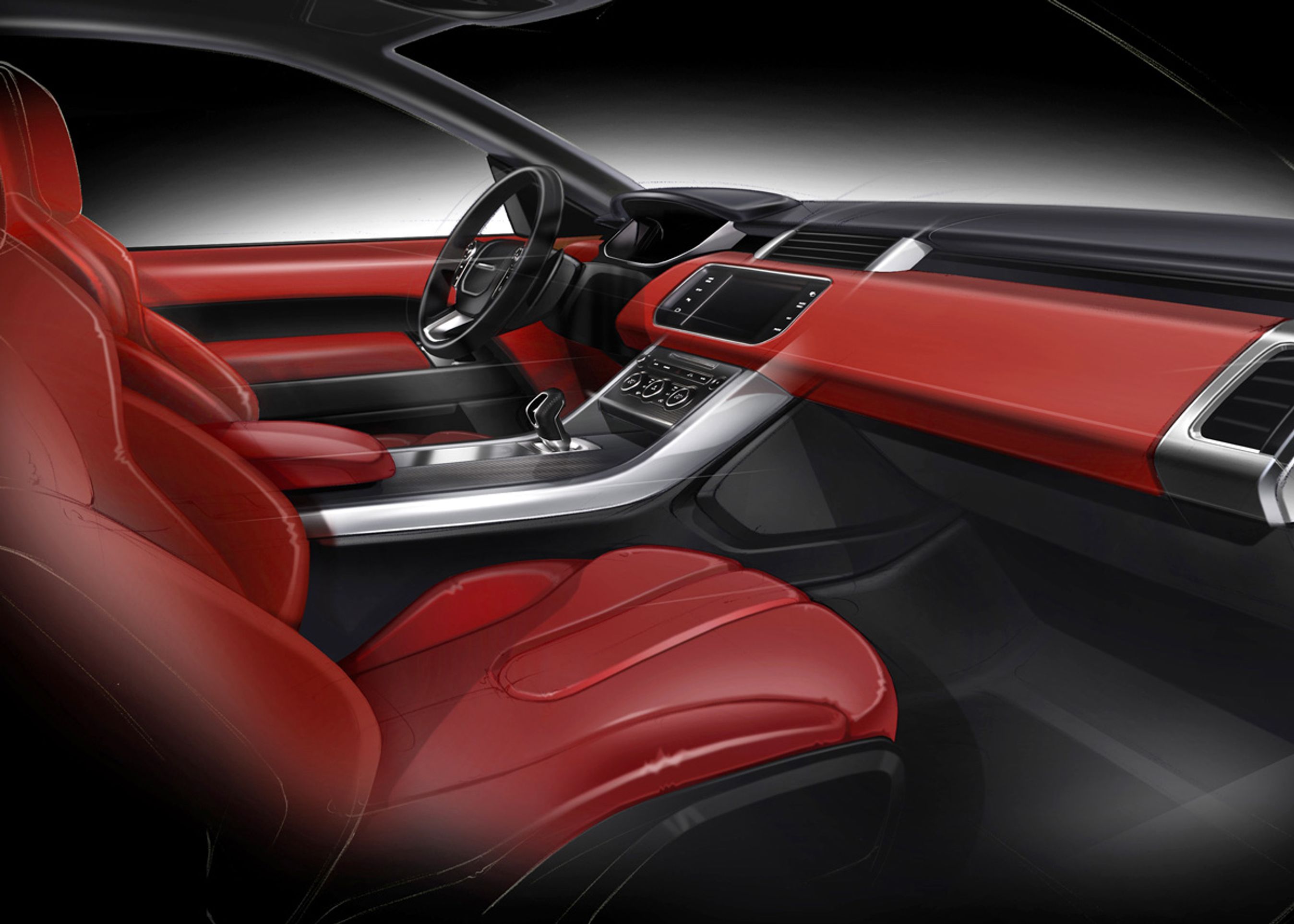 Range Rover Sport har fået et rat, der er tykkere, men mindre i diameter, en sporty gearstang samt en højere midterkonsol.