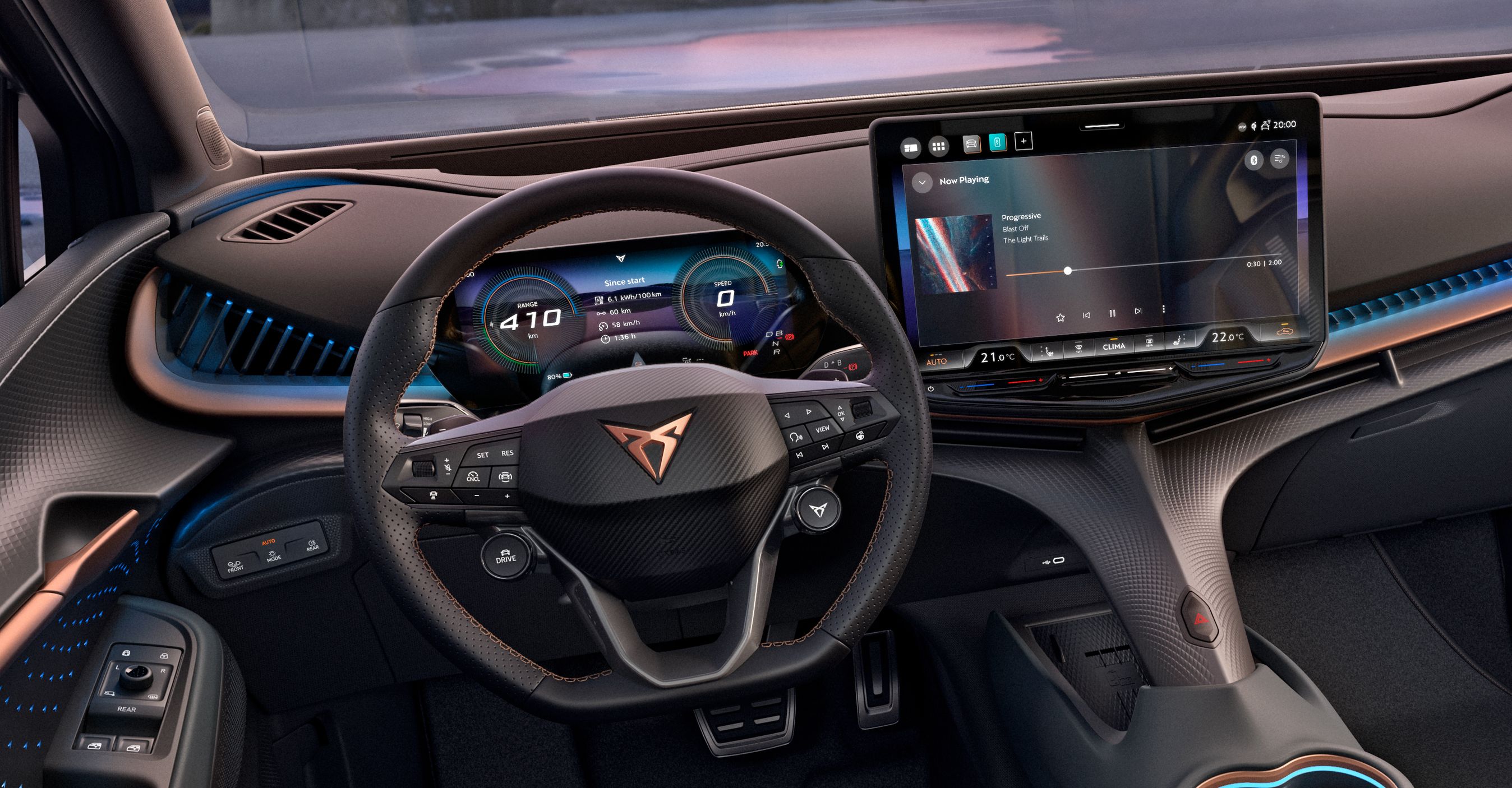 Førerpladsen i Cupra Tavascan