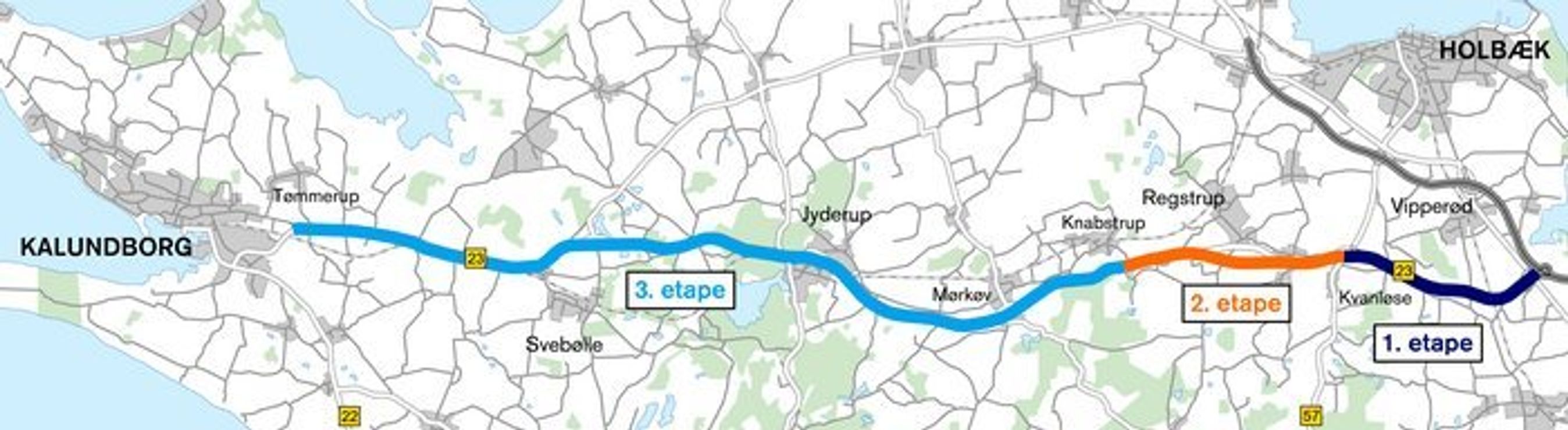 Oversigt over Kalundborgmotorvejen.