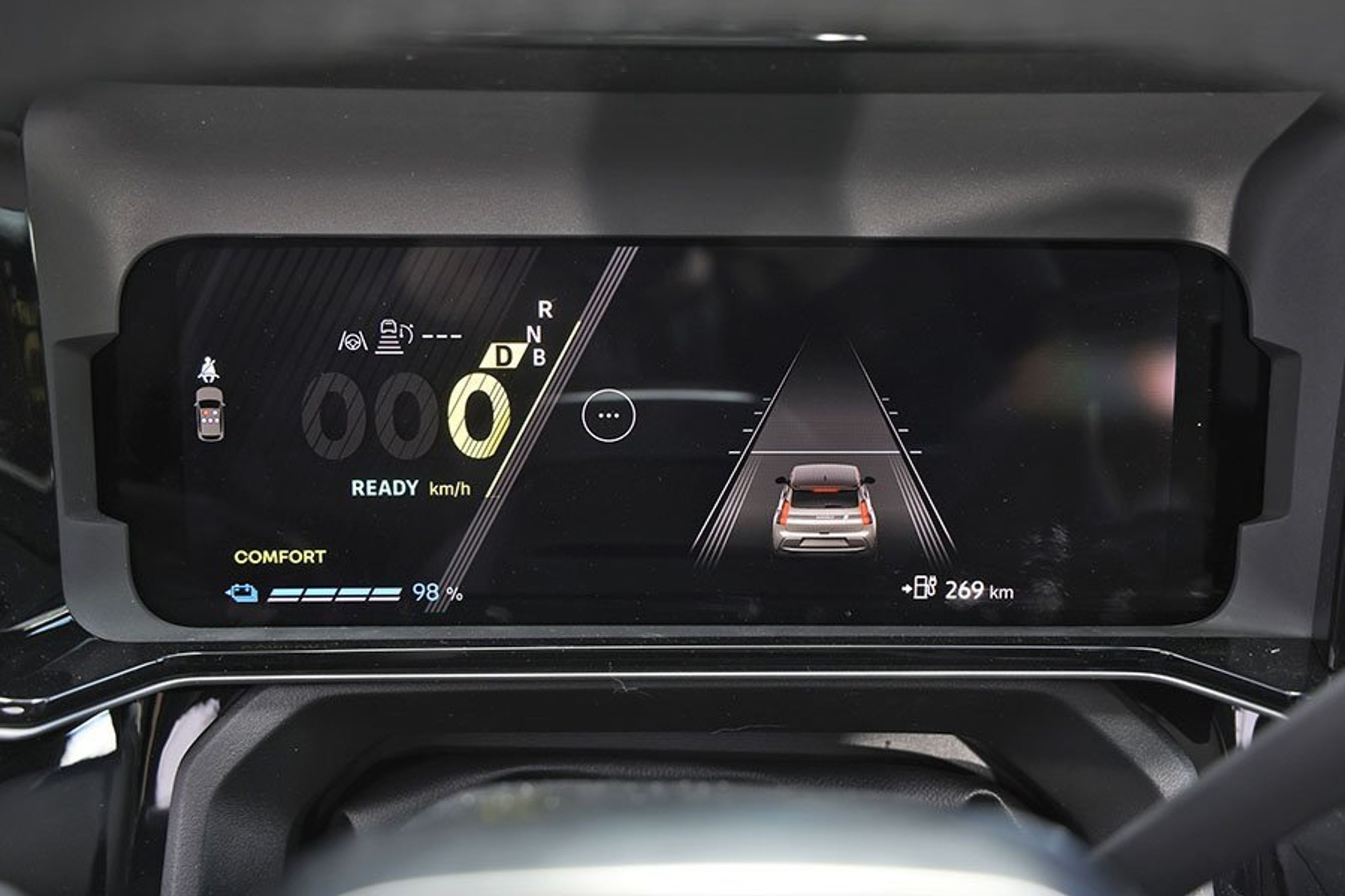 Skærm i instrumenthuset i en Renault 5