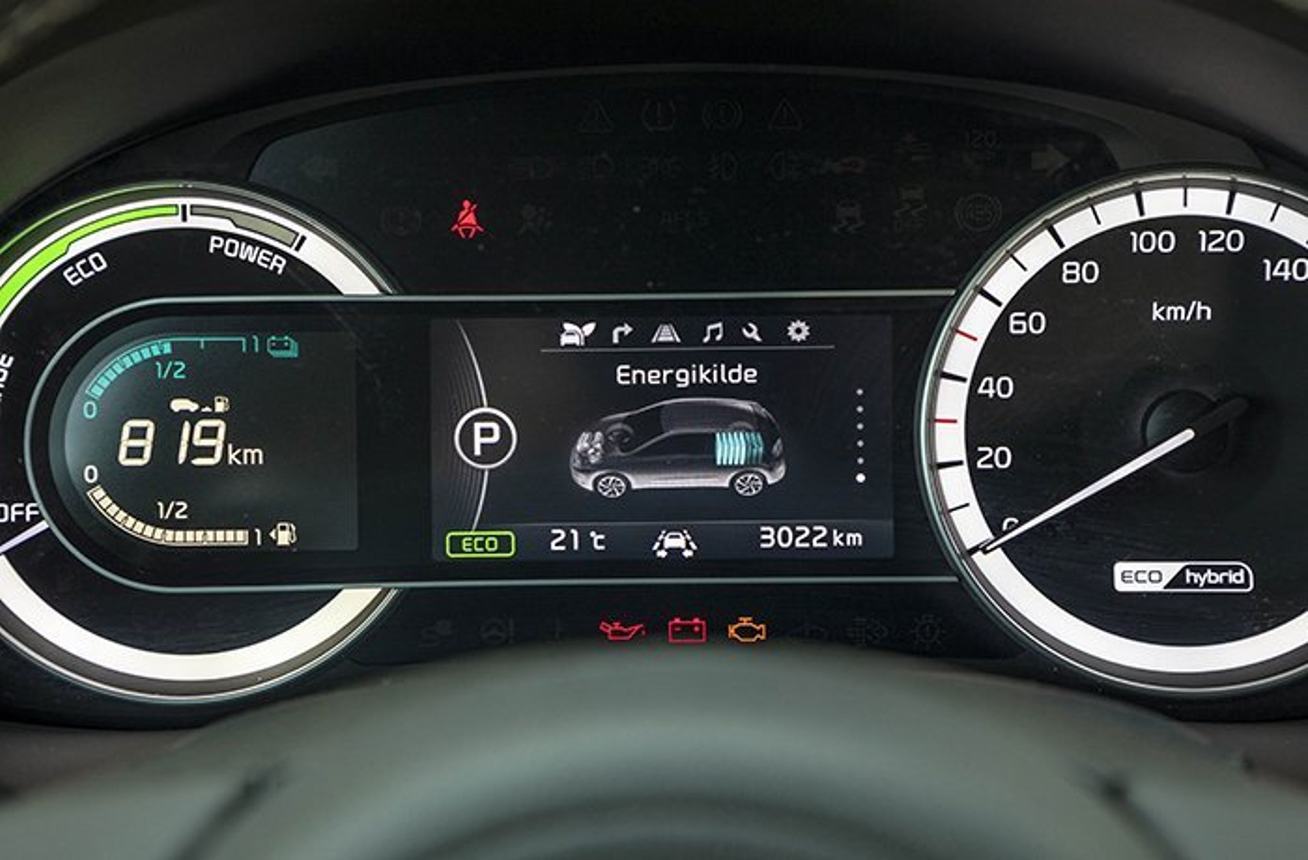 Kia Niro overblik over energistrøm