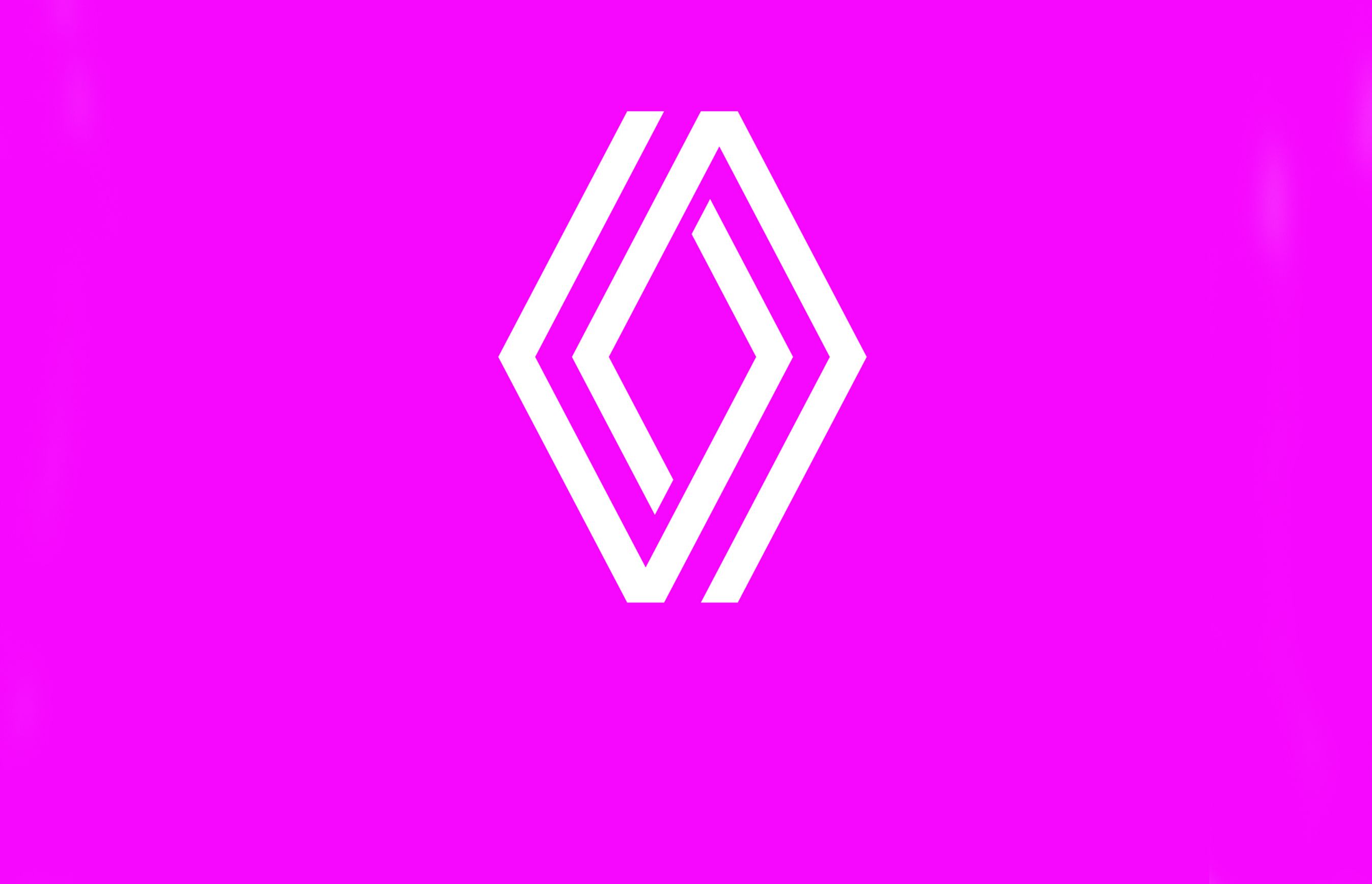 Renaults nye logo - he med lilla baggrund.