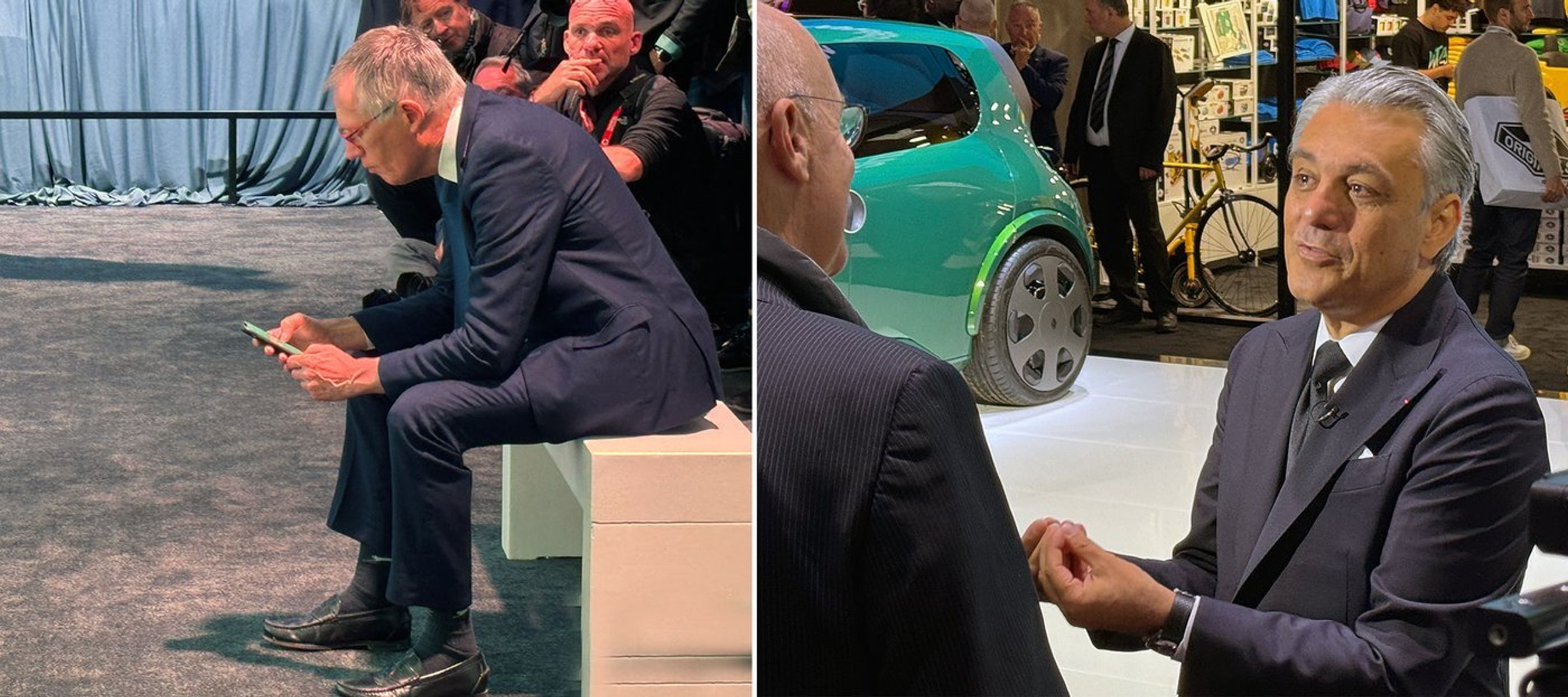 To mænd - siddende og stående.