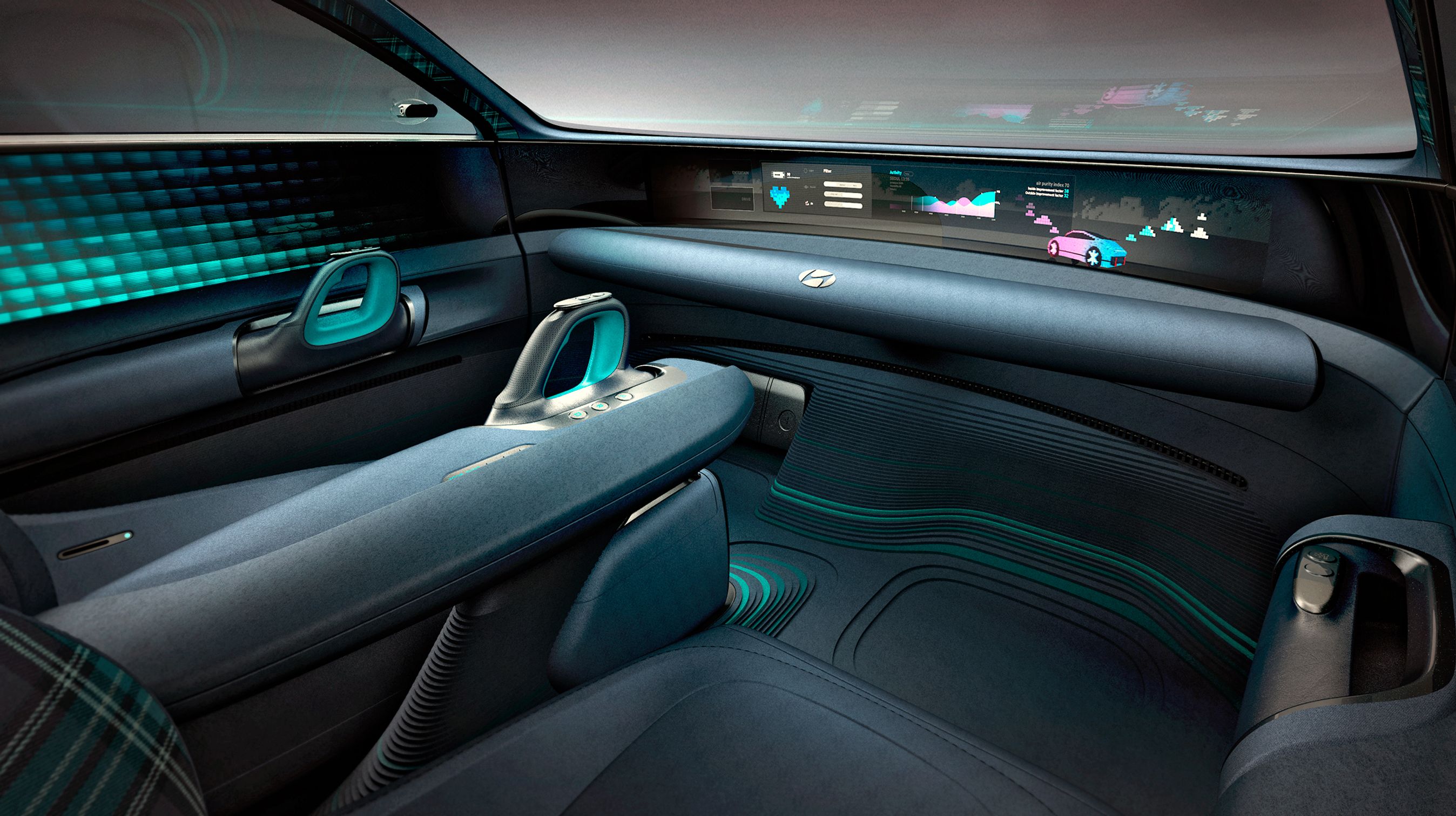 Førerpladsen i Hyundais konceptbil - hvis man kan tale om førerplads.