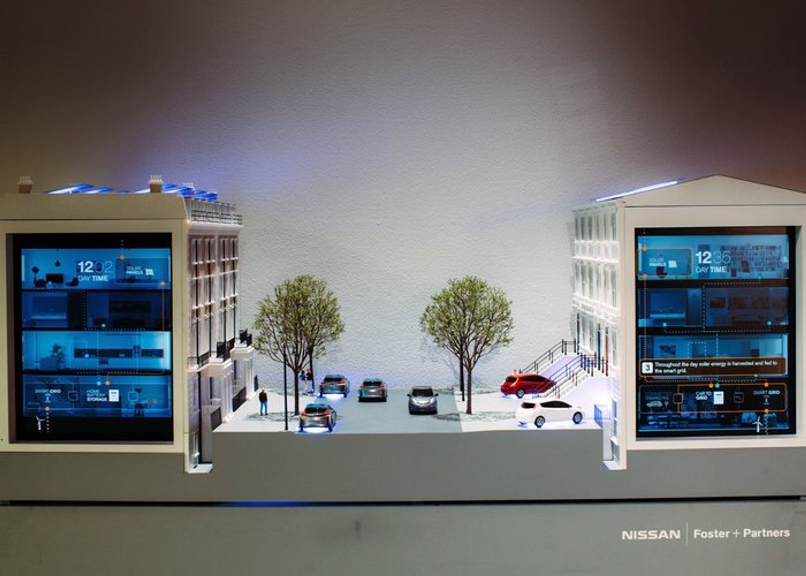 Elbilen skal indgå i boligens energiforsyning - og det store elnet. Fotos: Nissan