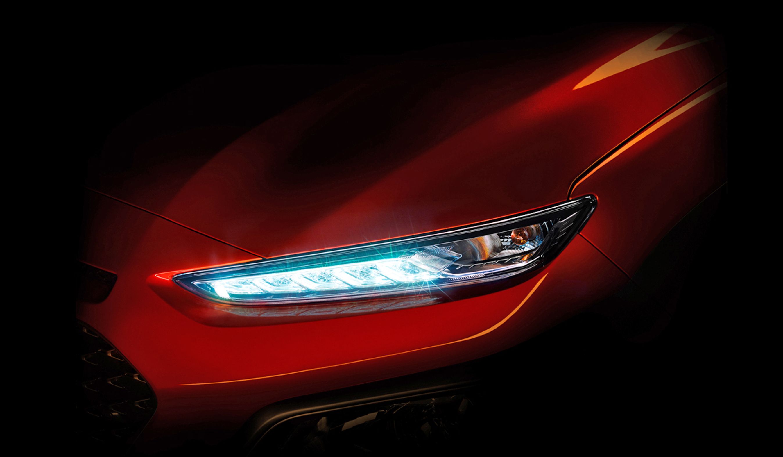 Forlygten på den nye Hyundai Kona. Foto: Hyundai