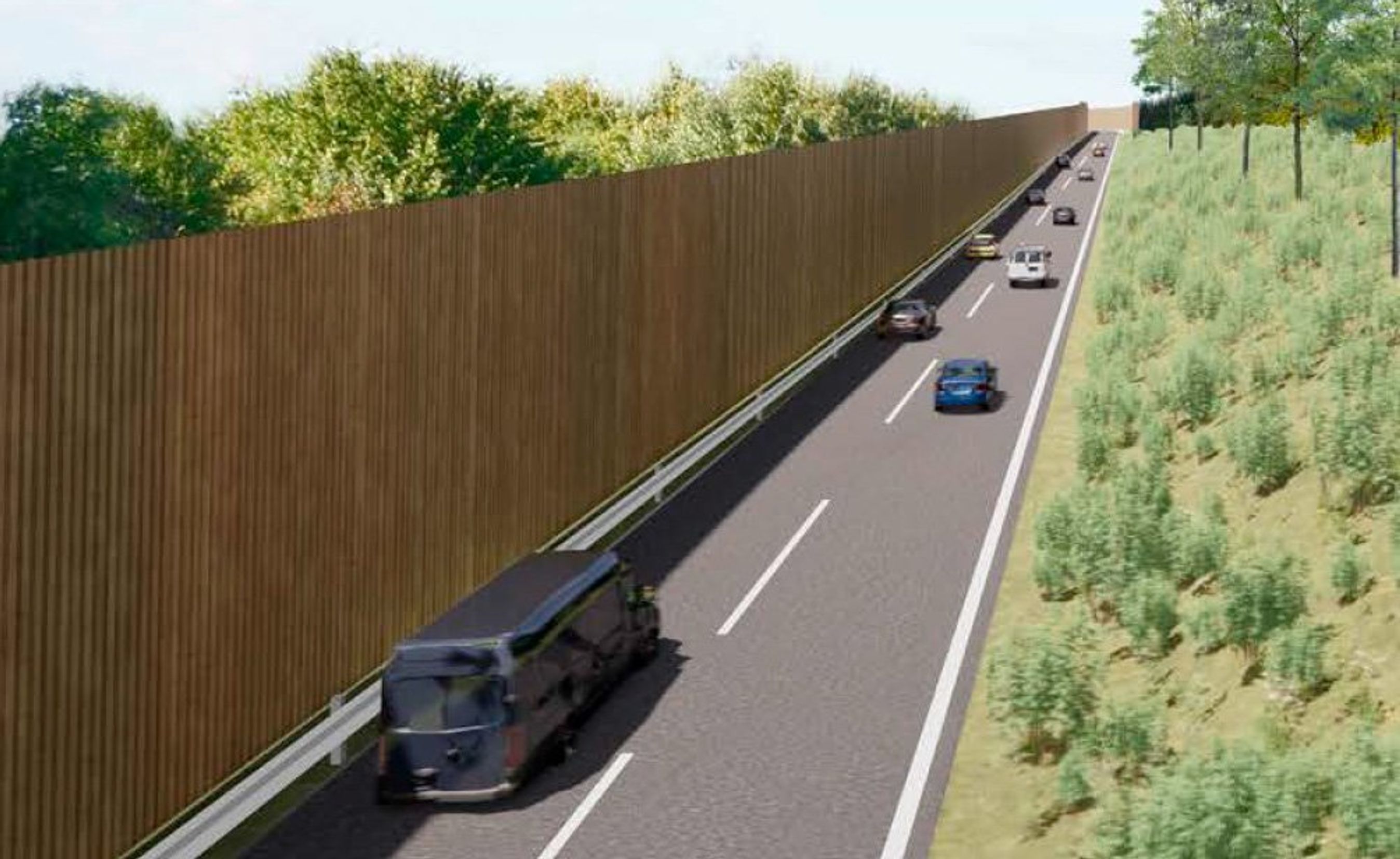 Fordelingsveje langs Amagermotorvejen.