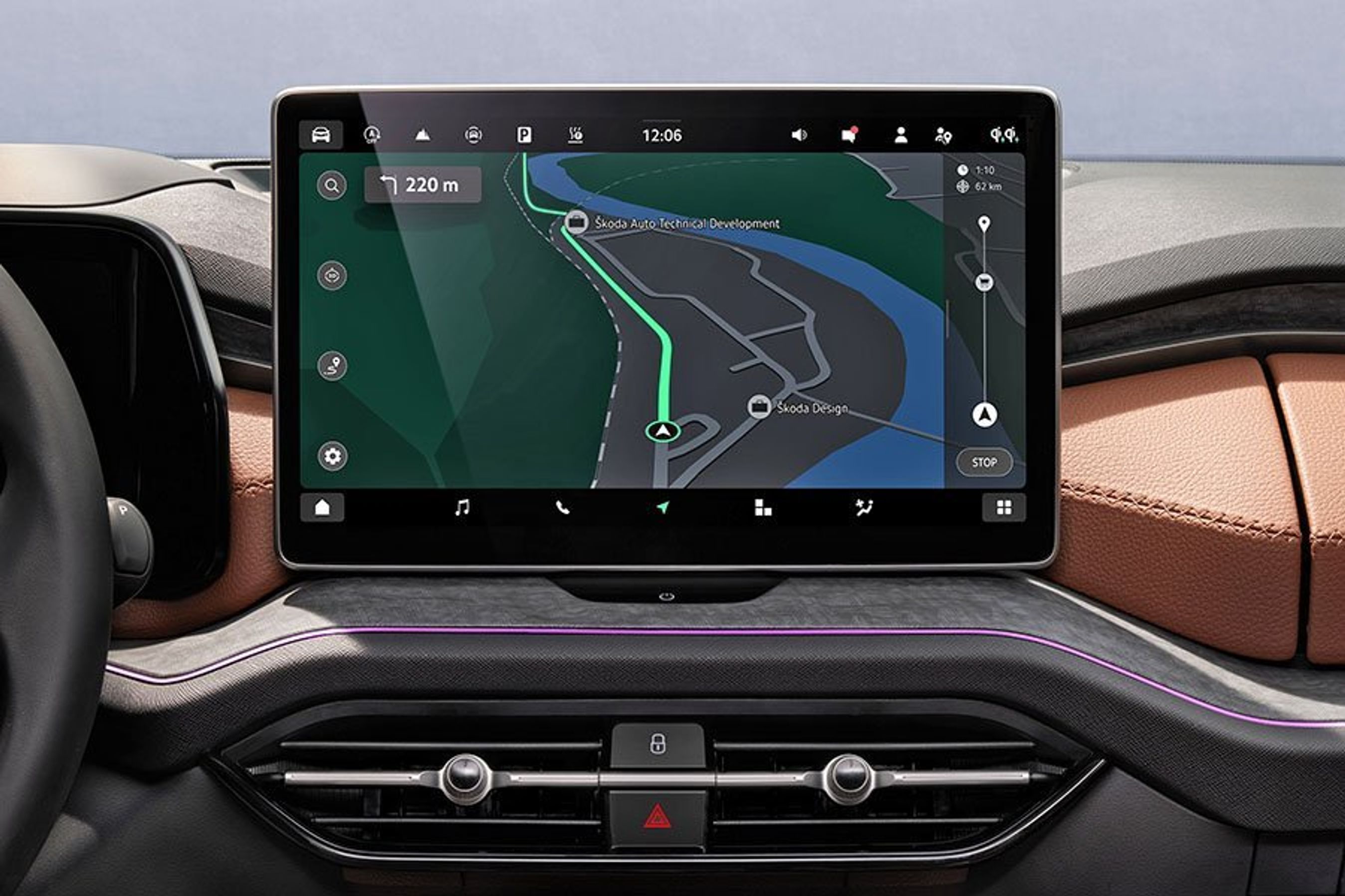 Stor midterskærm i en Skoda Kodiaq