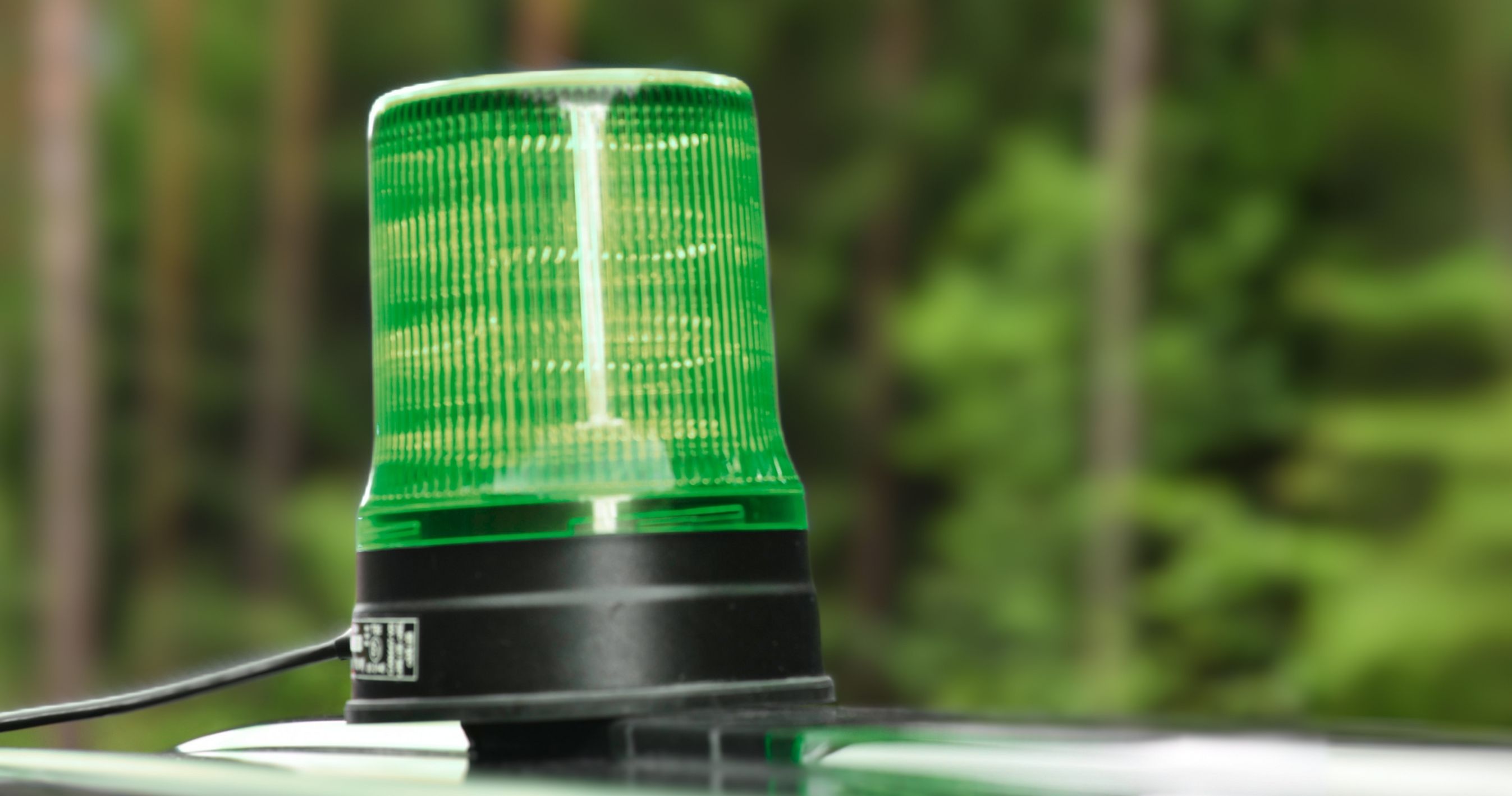 Grønt blink på taget af bil