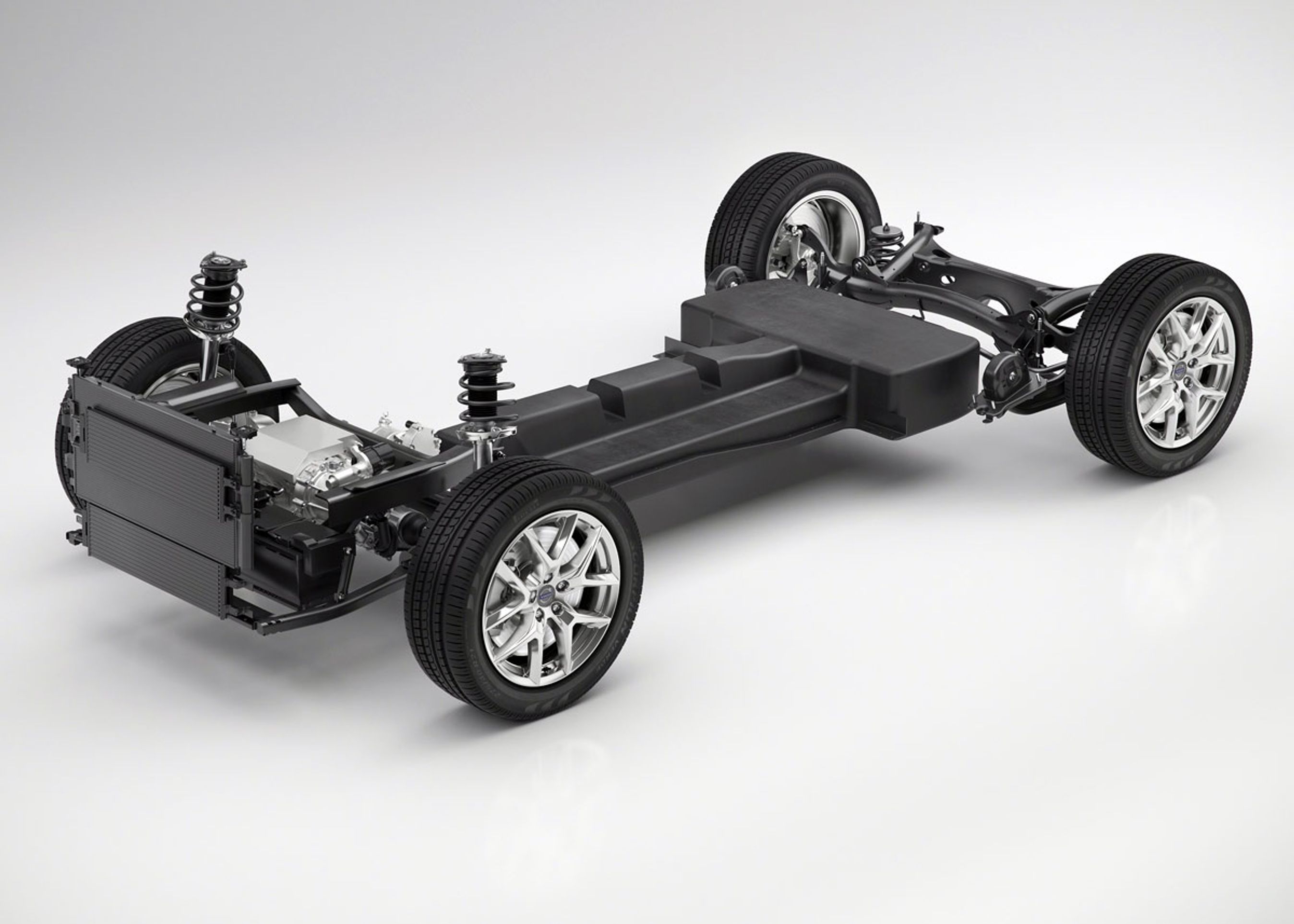 Sådan omtrent kommer versionen uden benzinmotor til at blive opbygget. Batteriet vil række til ca. 350 km's kørsel.