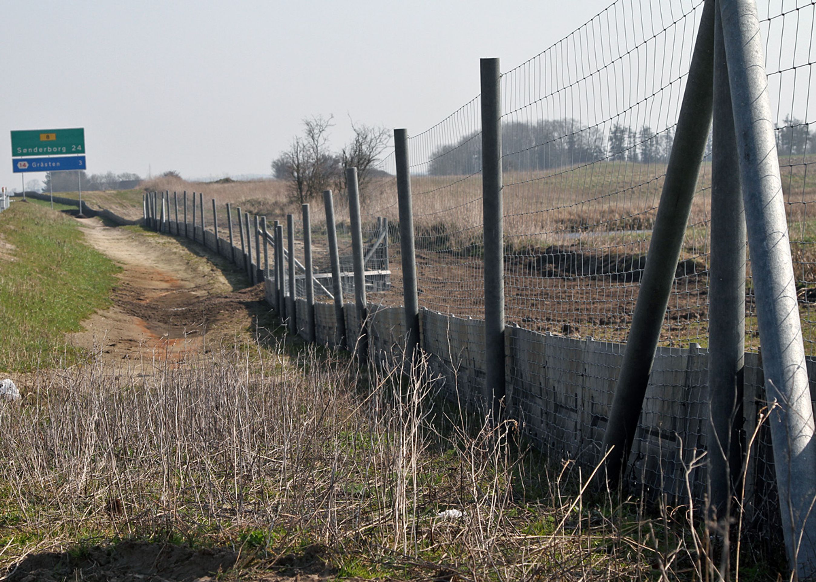 Vildthegn - her kombineret med paddehegn forneden - er der 20 km af.