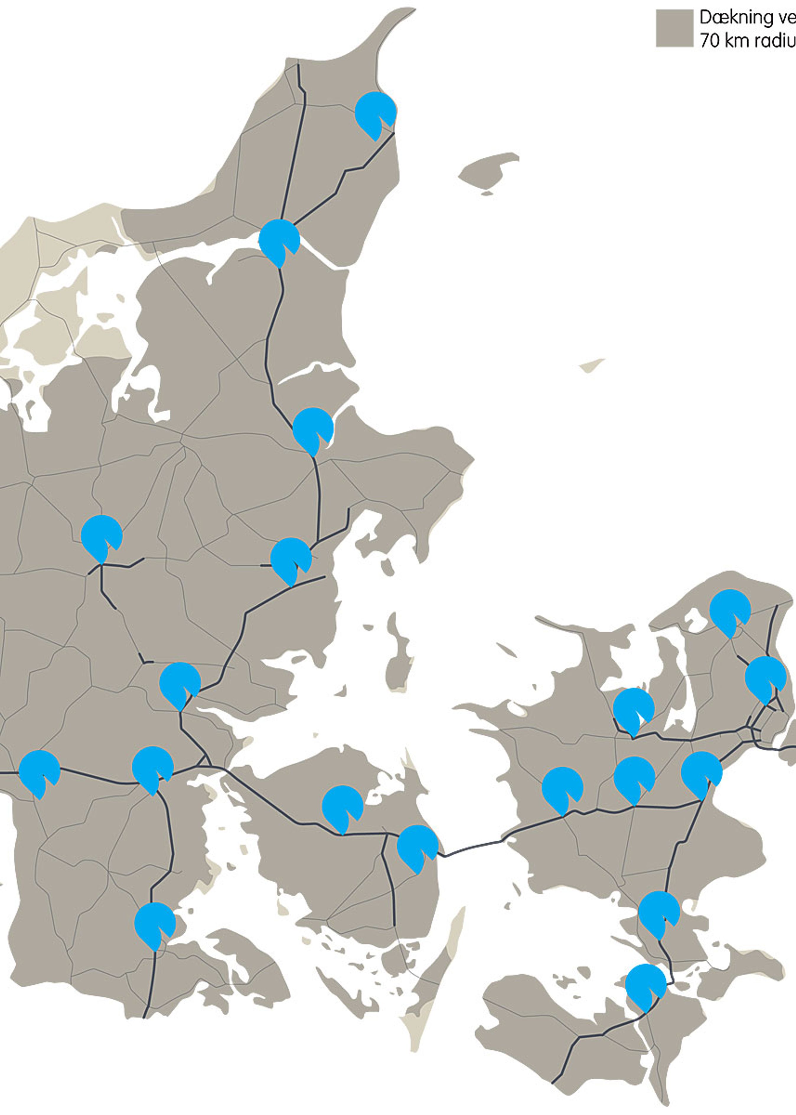 Her kommer de 19 batteri-skiftestationer.