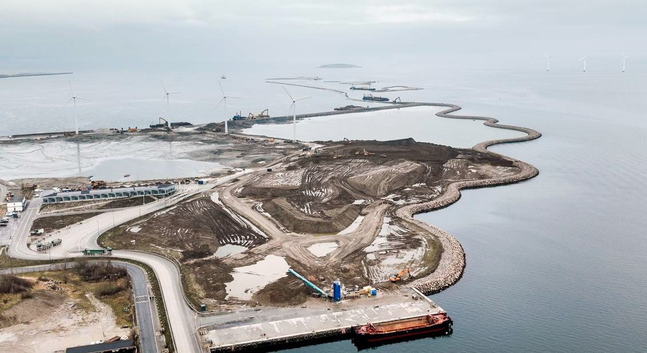 Luftfoto af Lynetteholm.