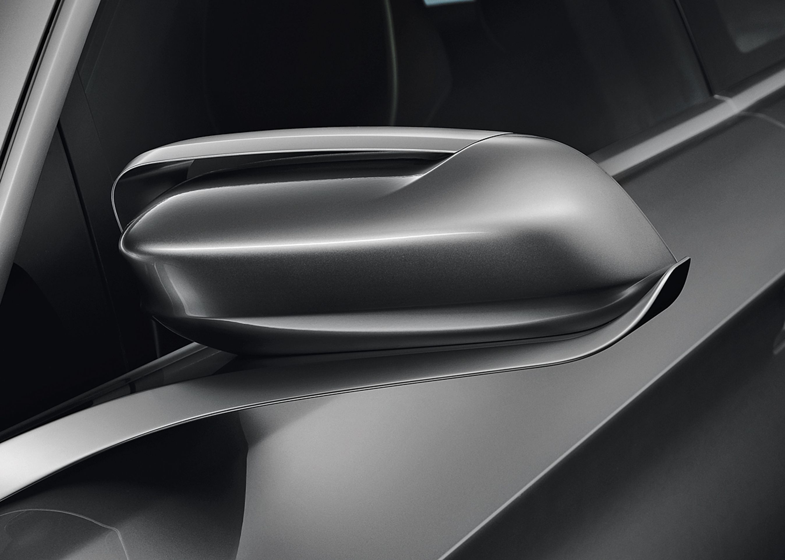 Konceptbilen har disse futuristiske sidespejle. Der kommer muligvis andre på produktionsmodellen.