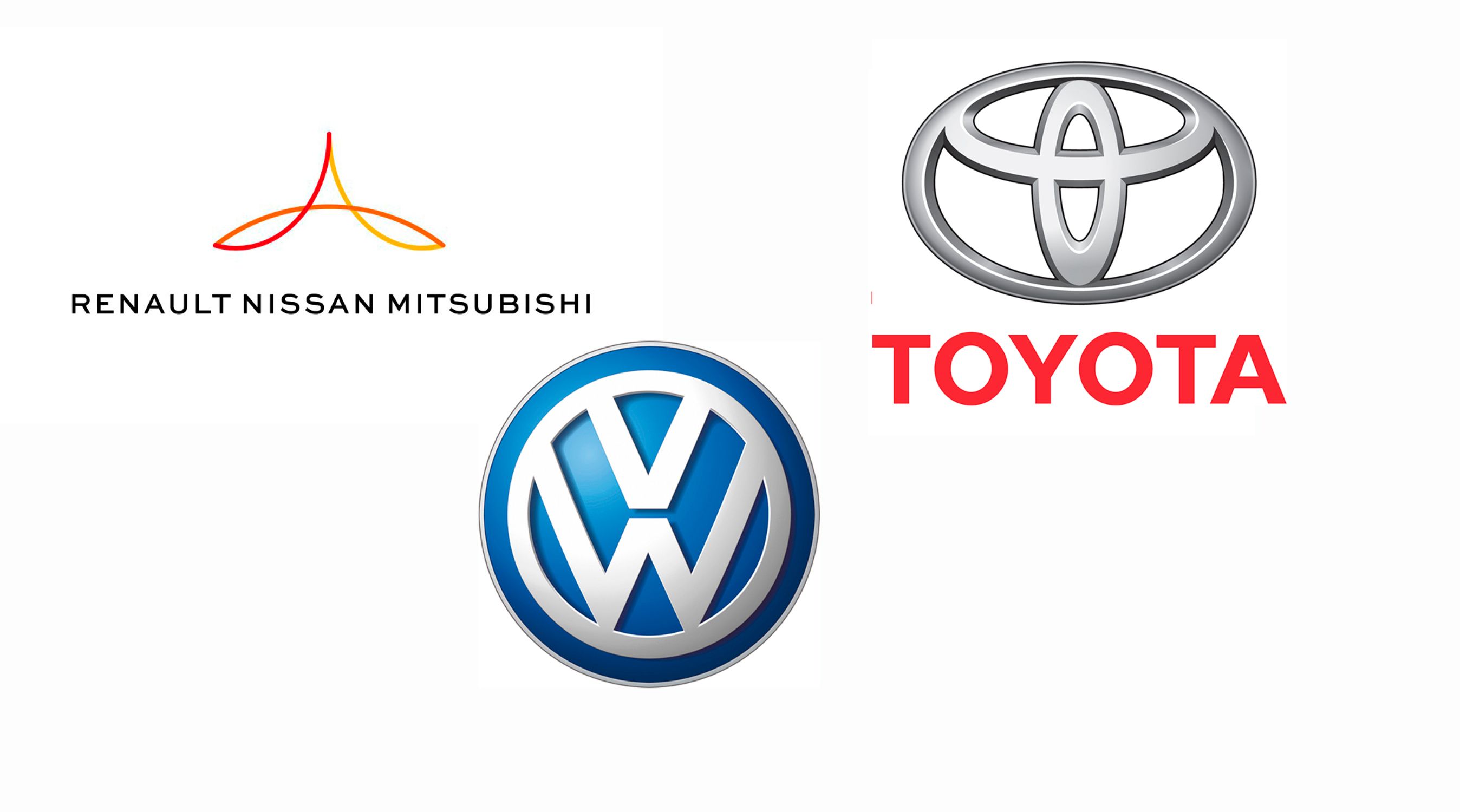 Verdens tre største bilproducenter.