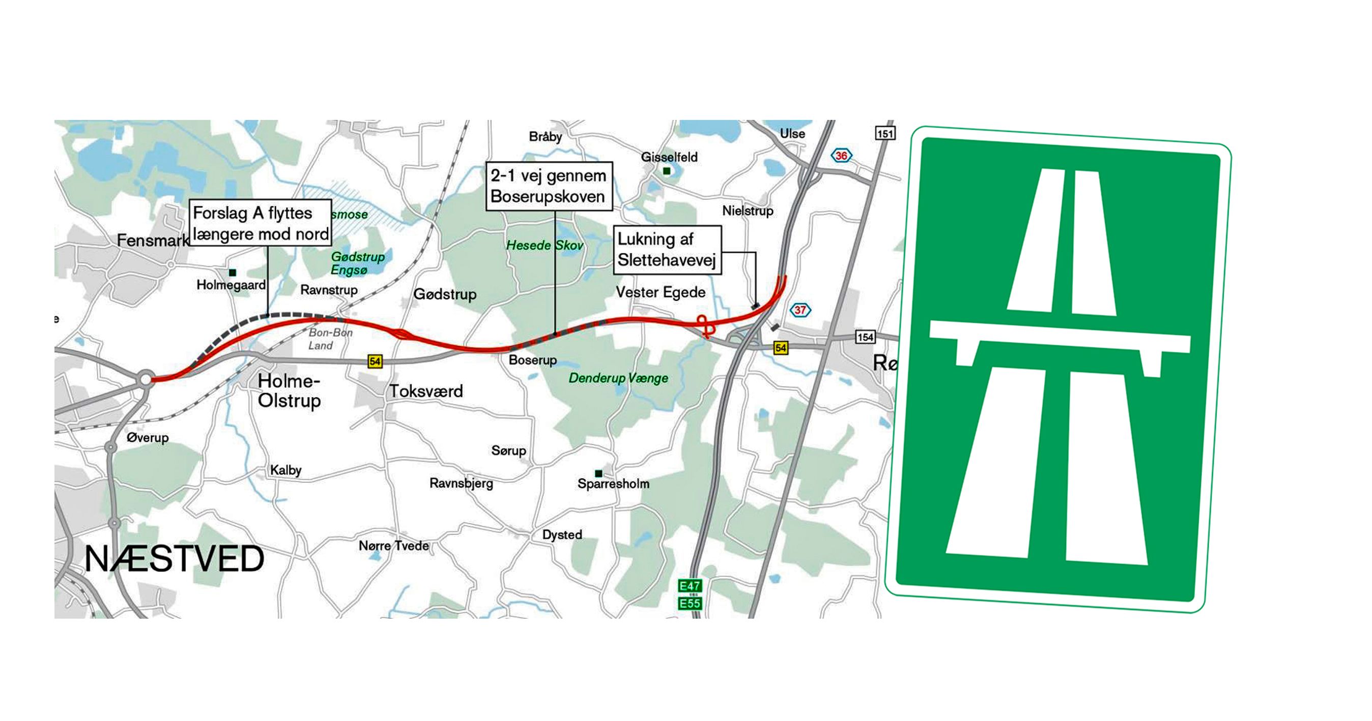 Sådan skal 'Næstvedmotorvejen' engang forløbe.