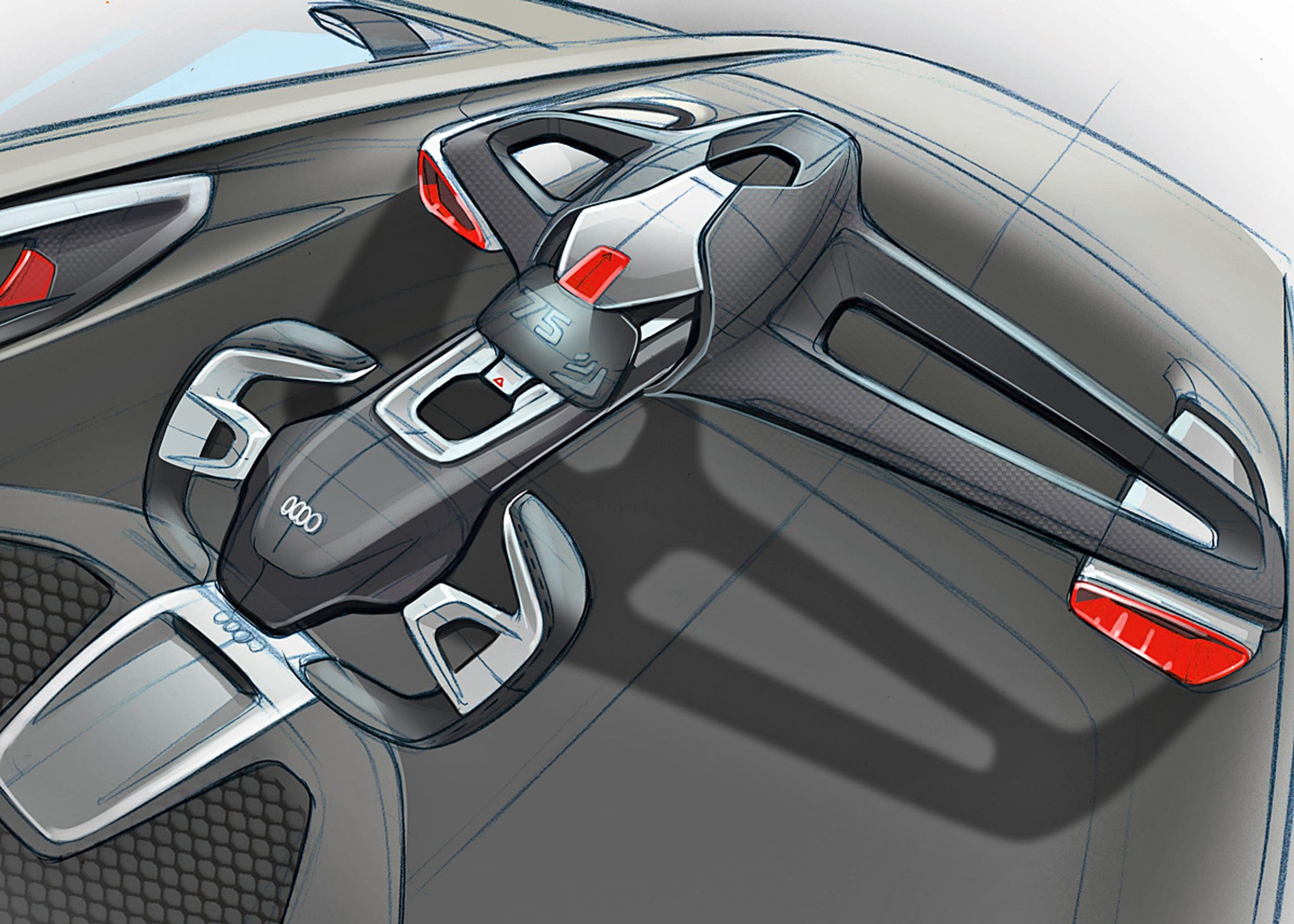 Kabinen er bygget i ekstreme letvægtsmaterialer og er inspireret af motorcykel-betjening.