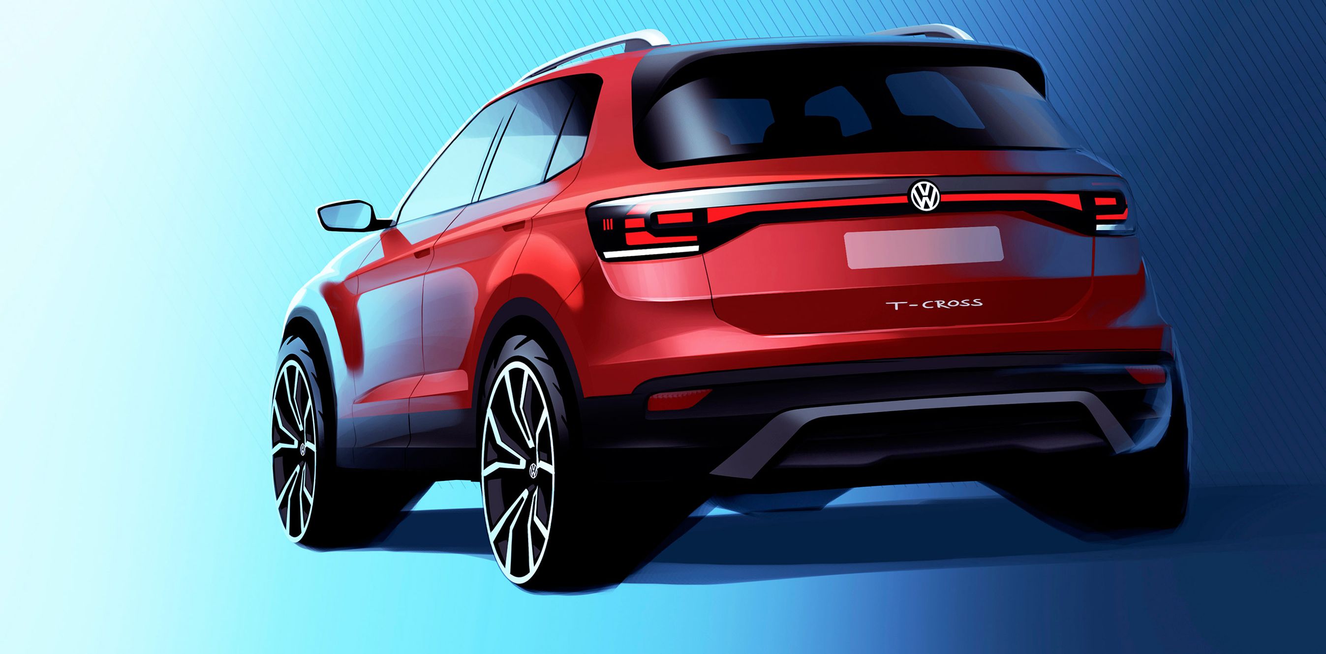 Tegning af VW T-Cross