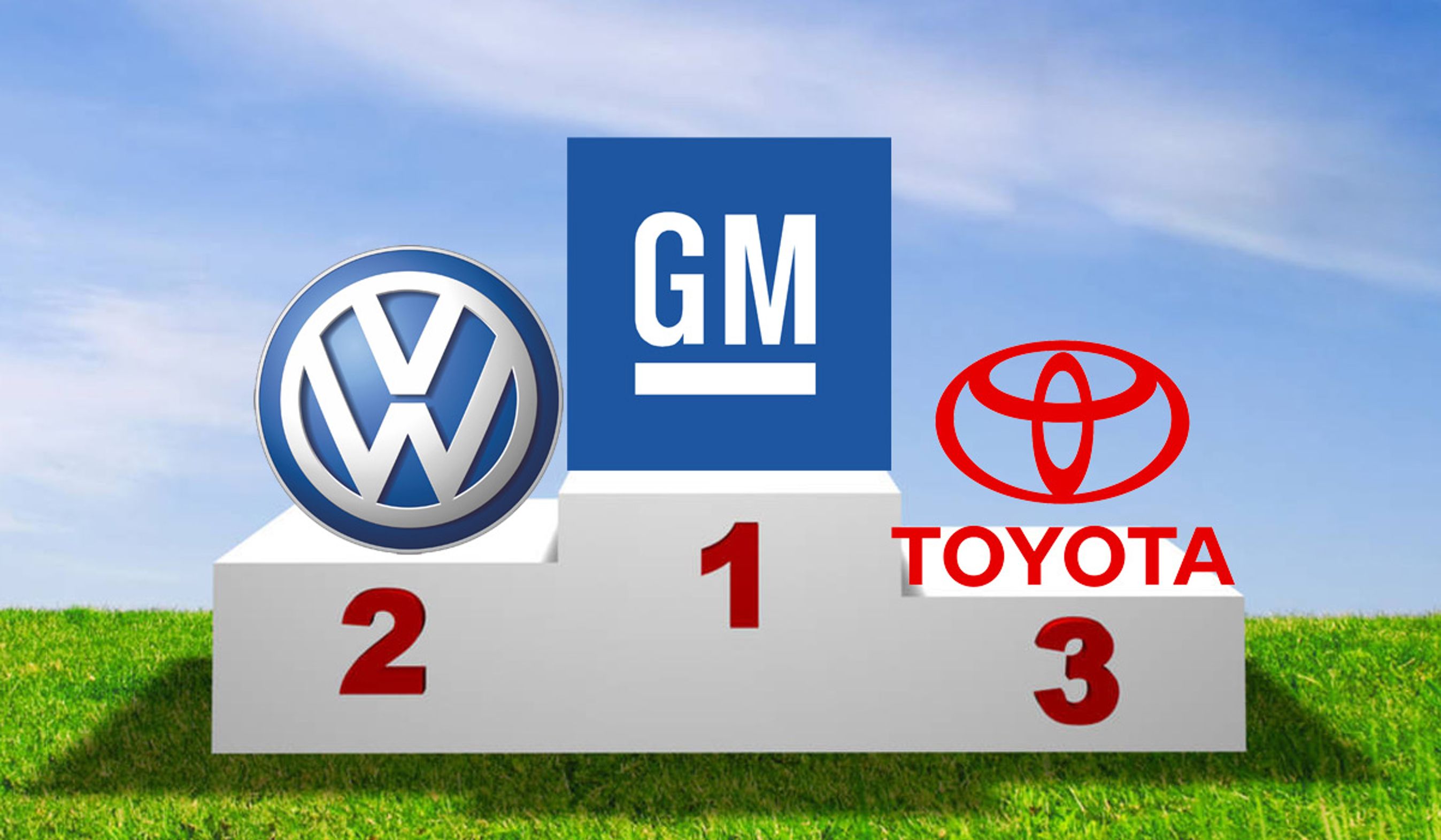 GM blev størst i 2011 og VW nr. to. Men i 2012 sælger Toyota flest biler i verden.