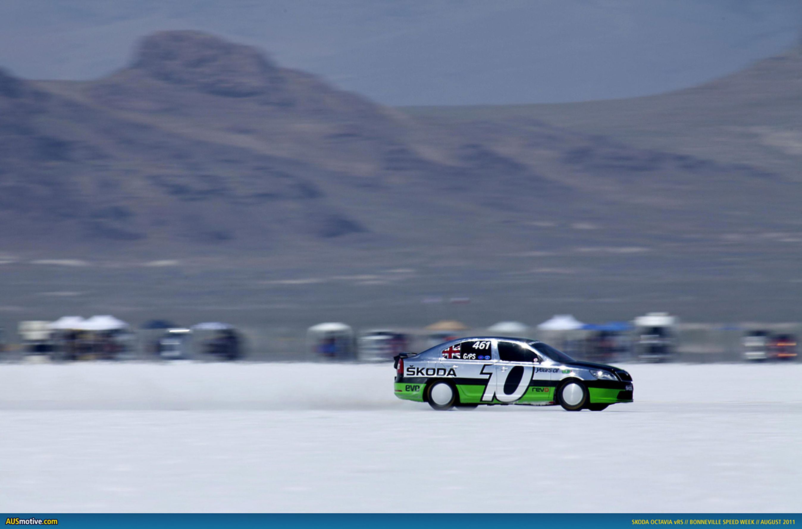 Det var ikke en helt almindelig Skoda Octavia RS, der blev sluppet løs på Bonneville saltsletten.