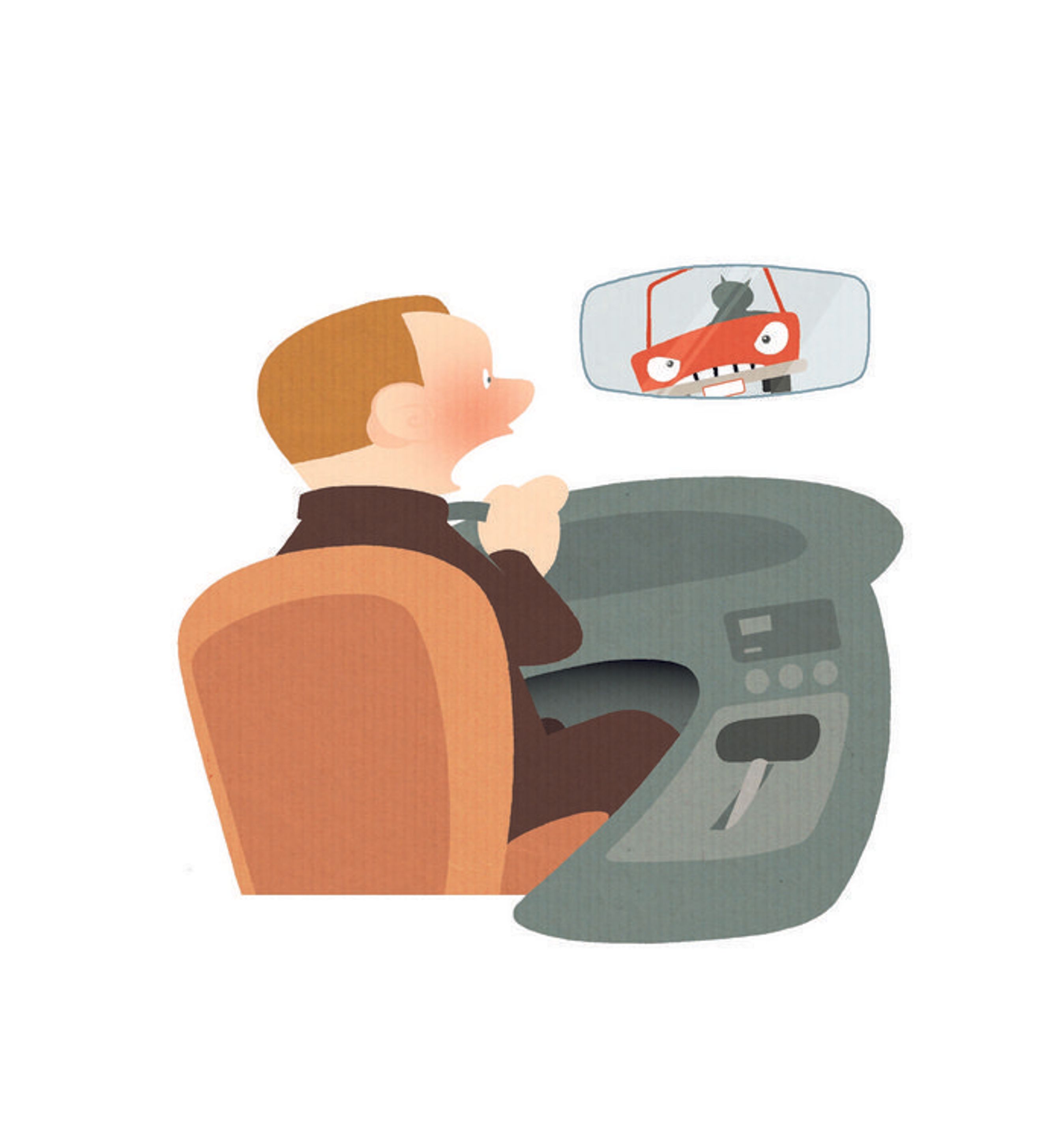 En påkørsel truer bagfra