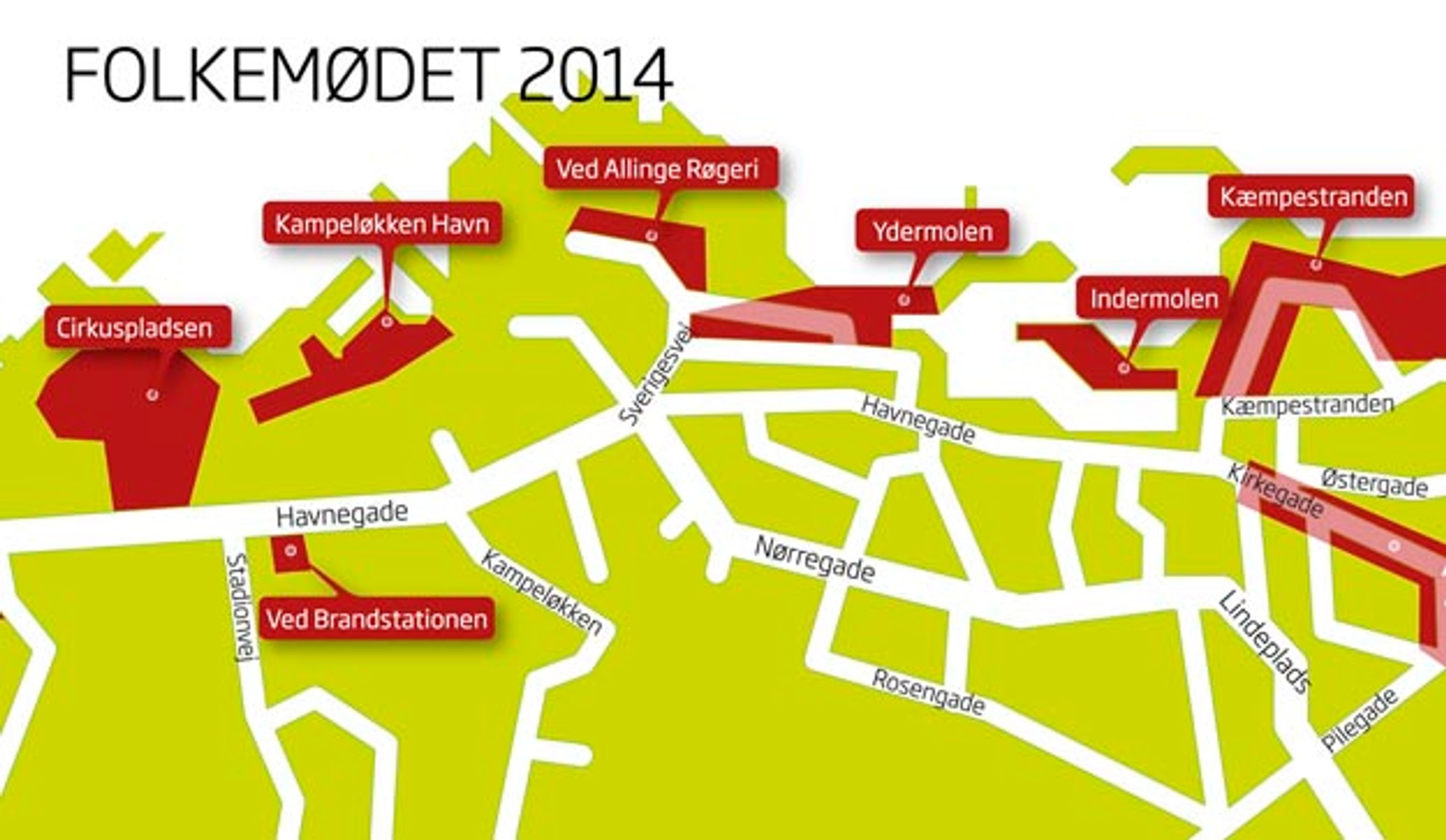 Kort over området for Folkemødet.