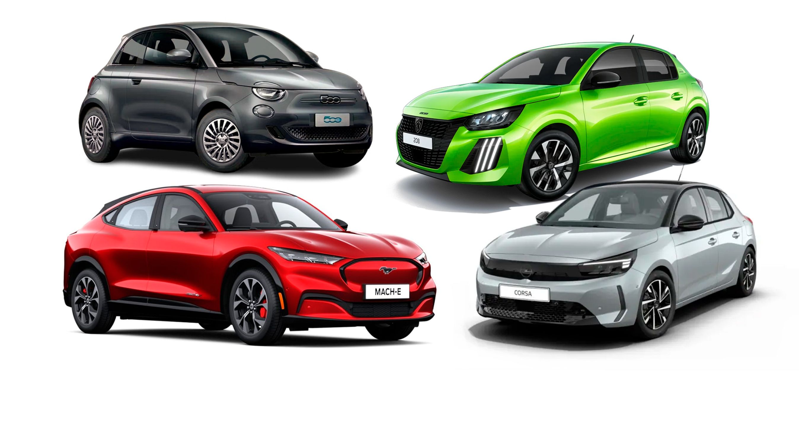 Kollage med fire biler.