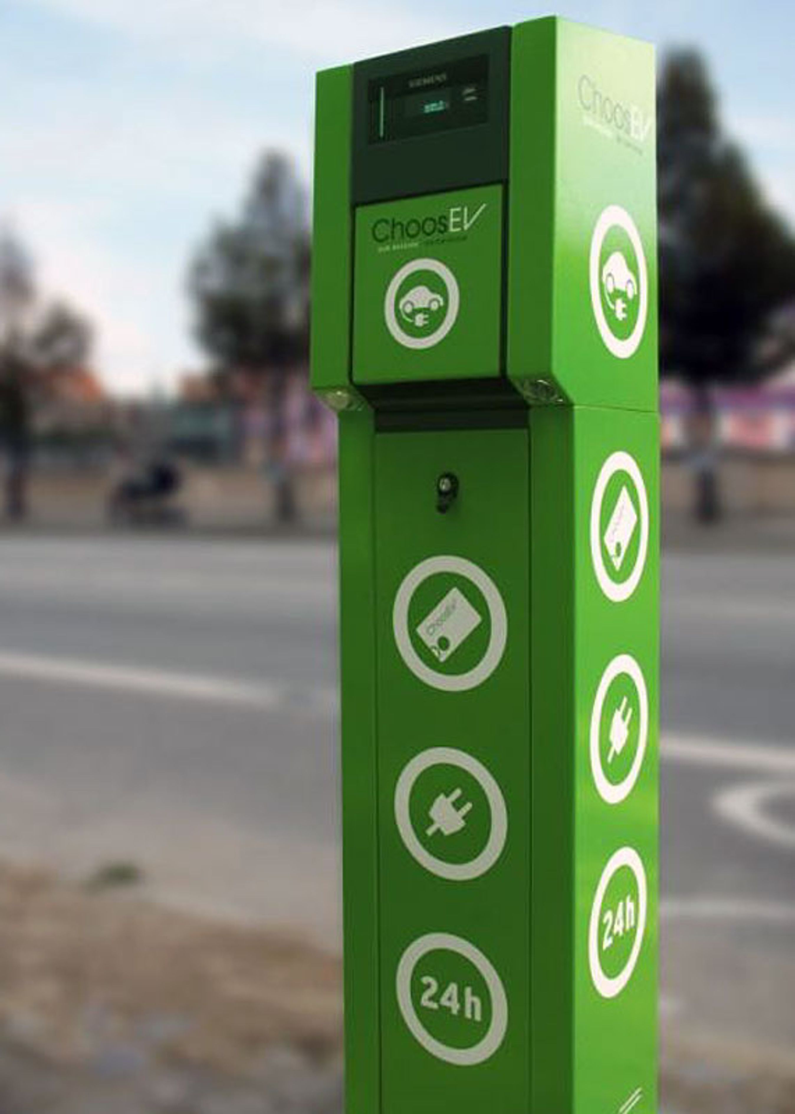 Sådan ser den stander ud, som Siemens skal sætte op over hele landet for Choosev.