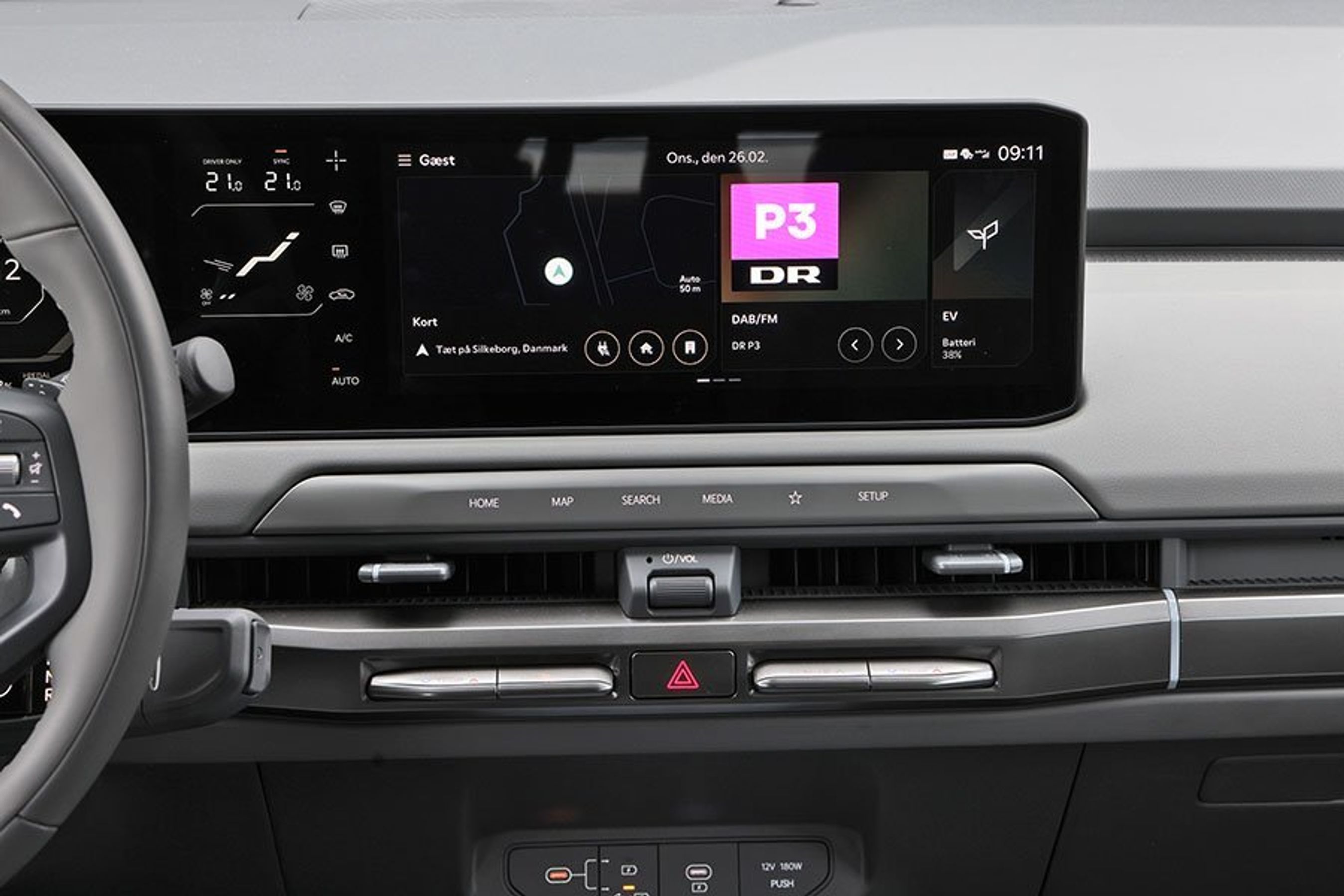 Skærm i en Kia EV3