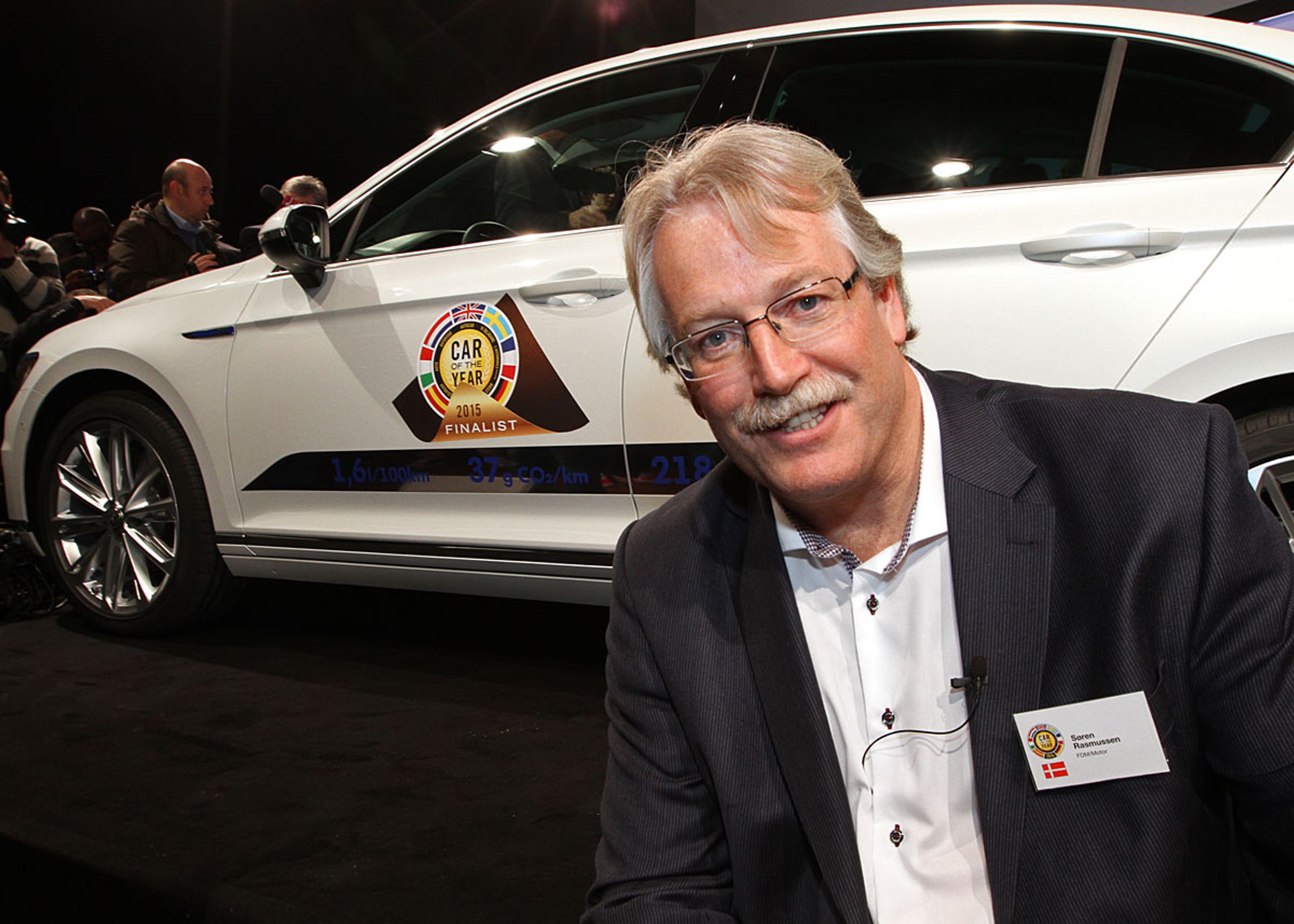 Det danske medlem af den europæiske jury. Motors og FDMs biltekniske redaktør, Søren W. Rasmussen, havde selv VW Passat som favorit. Bilen her er den nyeste version, en opladningshybrid.