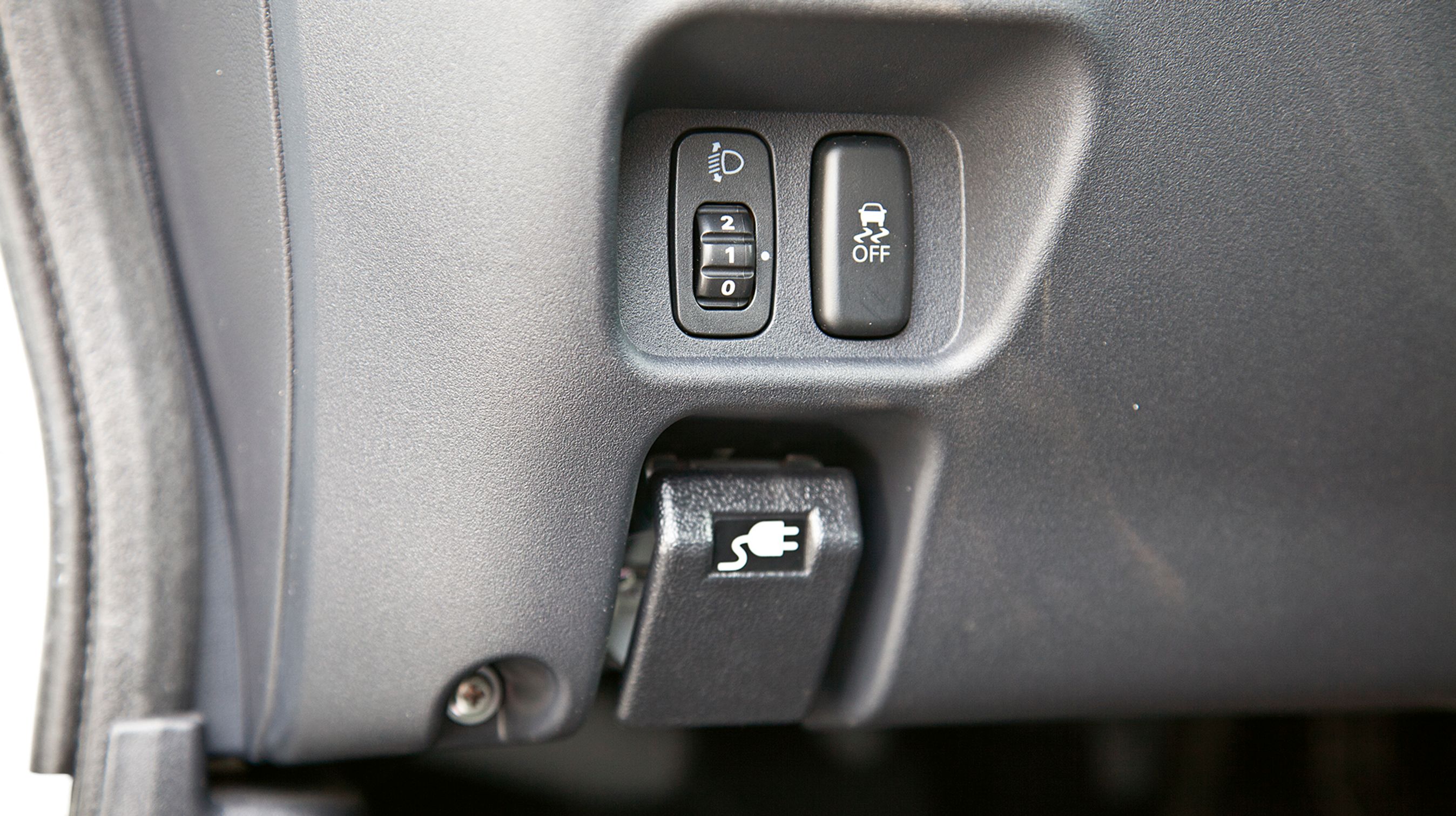 Imiev har antiskridsystemet ESC som standard. Knappen slår systemet fra.