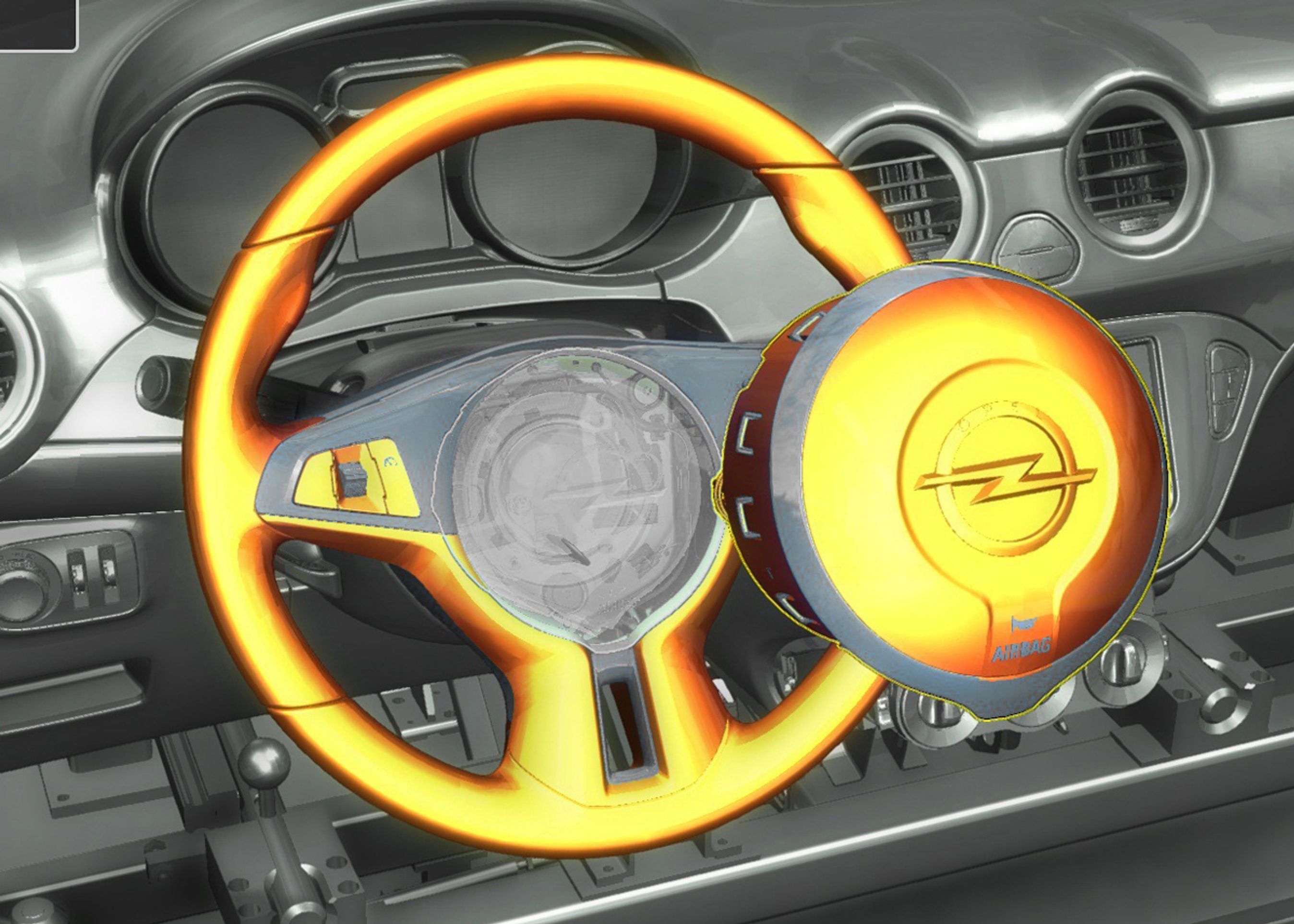 Det danske træningsprogram bruges f.eks. til at træne samlebåndsarbejdere i, hvilken rækkefølge de skal montere airbag-komponenter i rattet. Foto: Opel