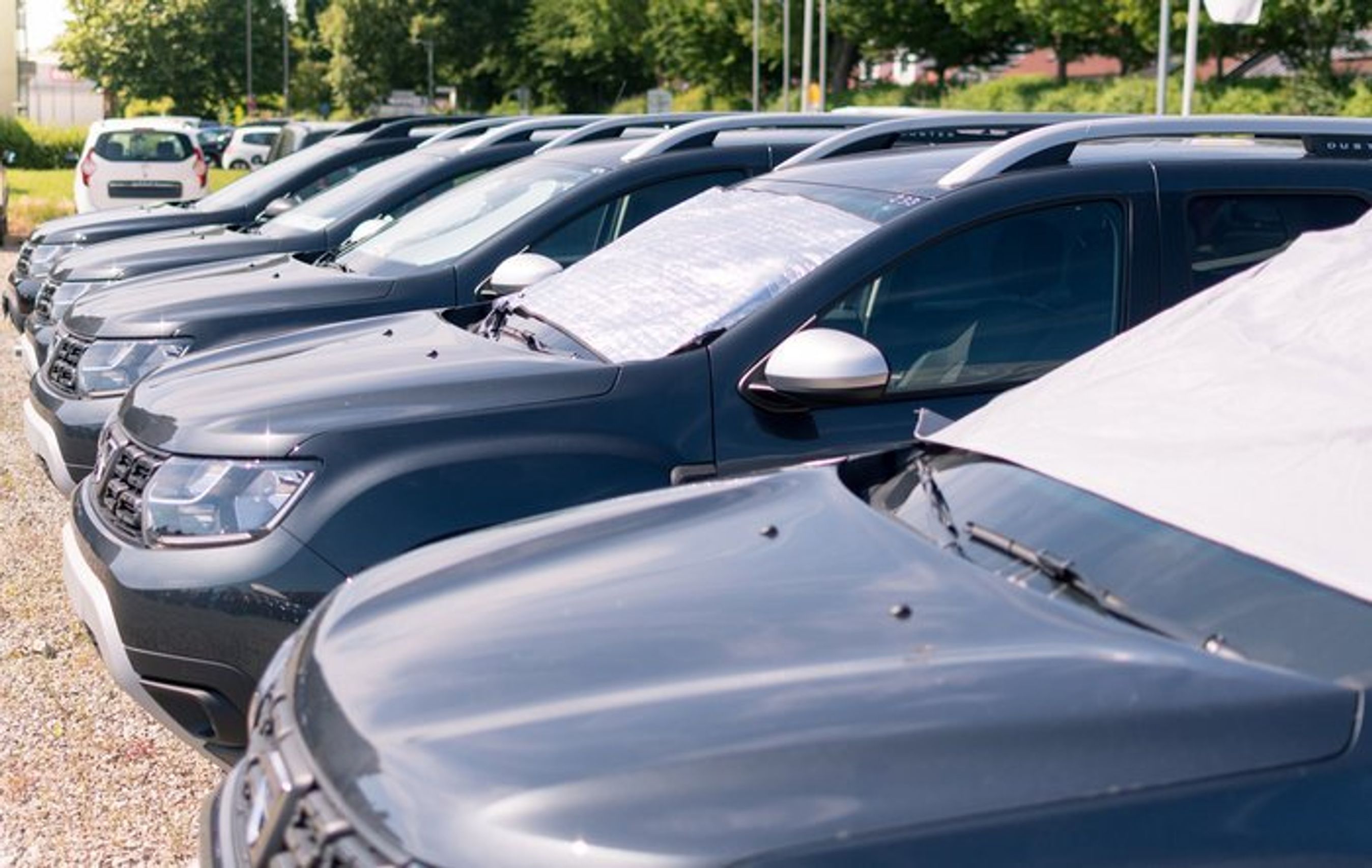 Bilerne stod med forskellig beskyttelse på i fire timer midt på dagen, hvor solen er stærkest. Foto: ADAC