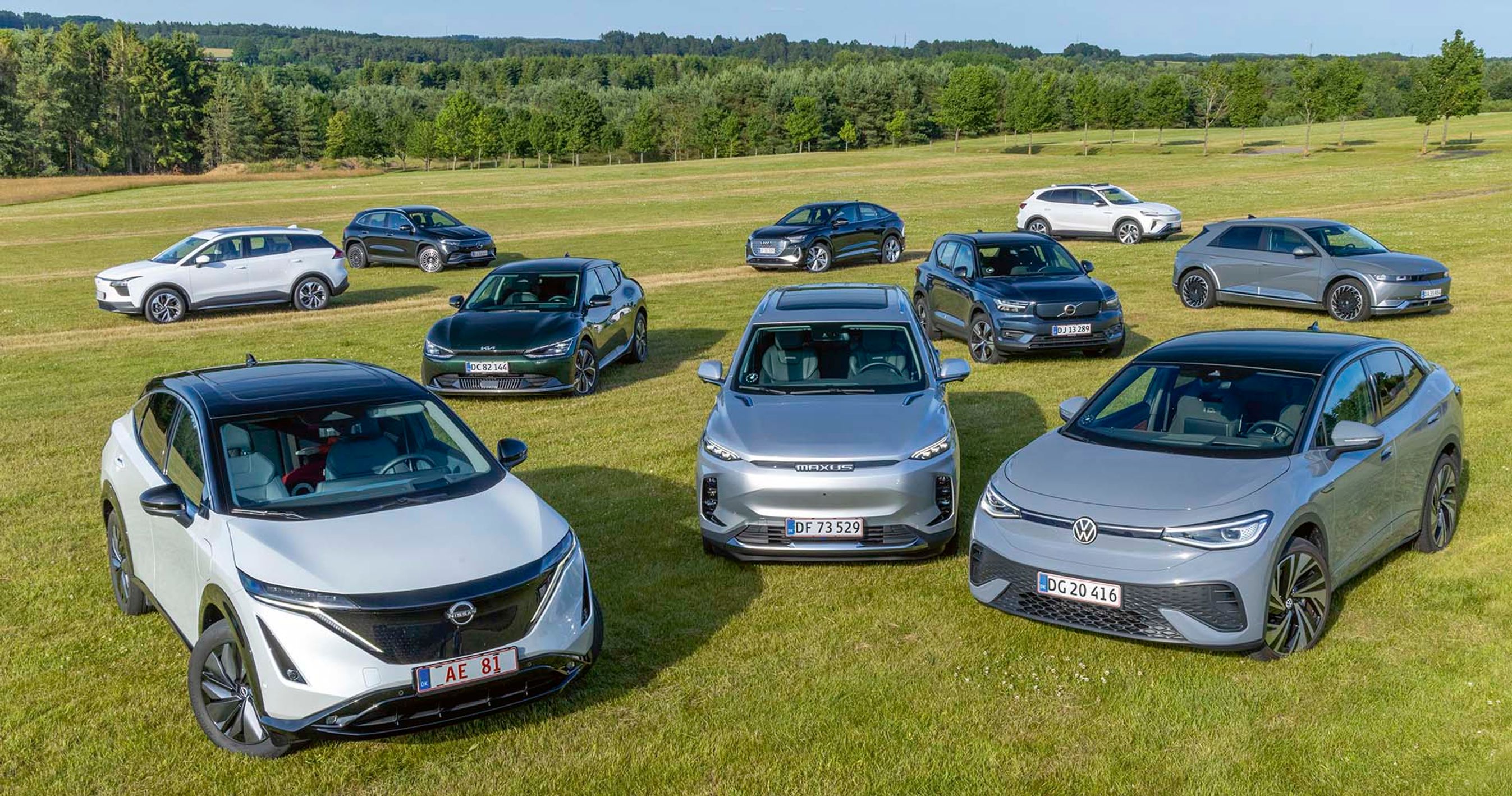 Gruppetest af 10 elbiler til 400.000 kr.