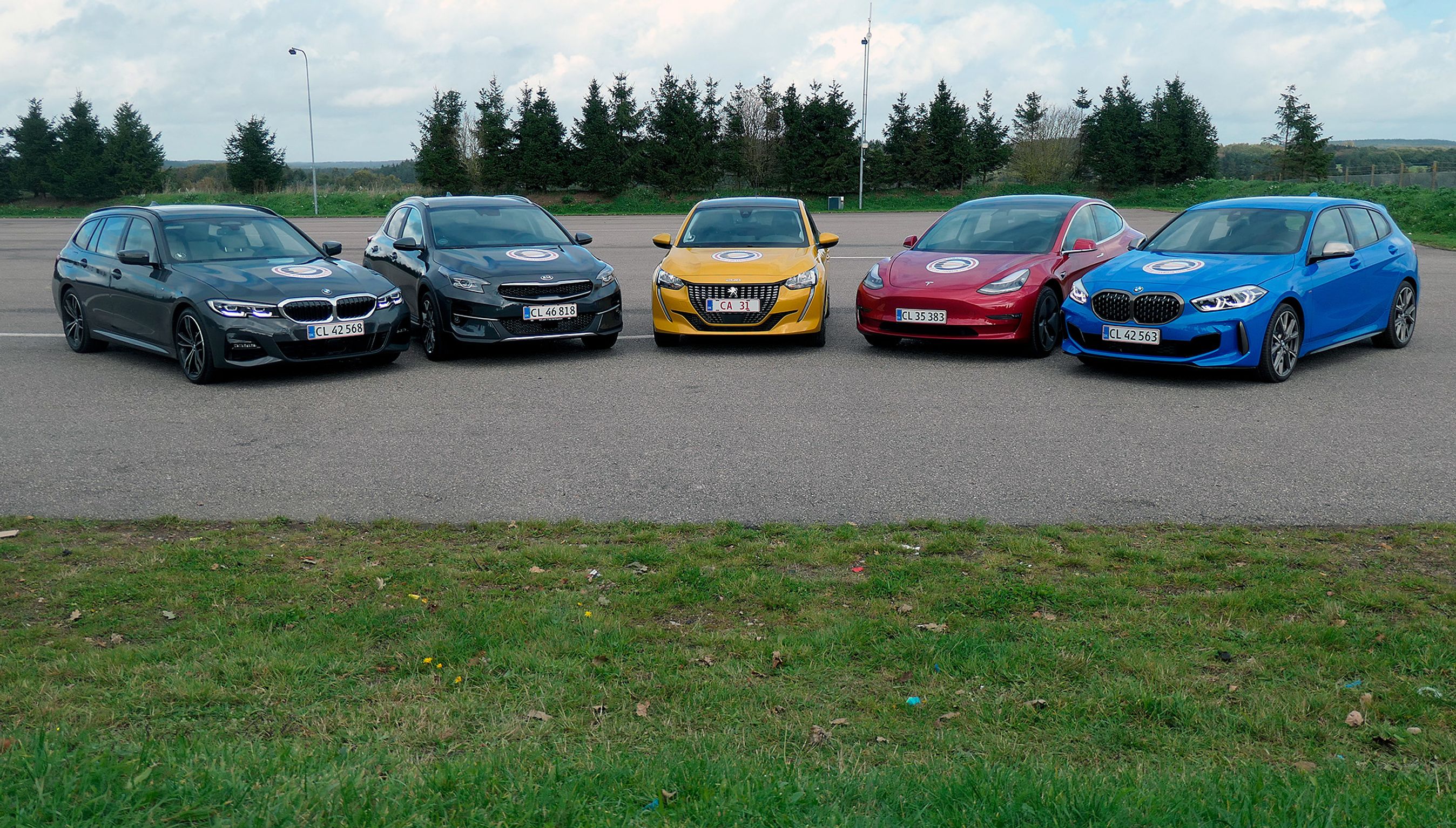 De fem finalister til Årets Bil i Danmark 2020.