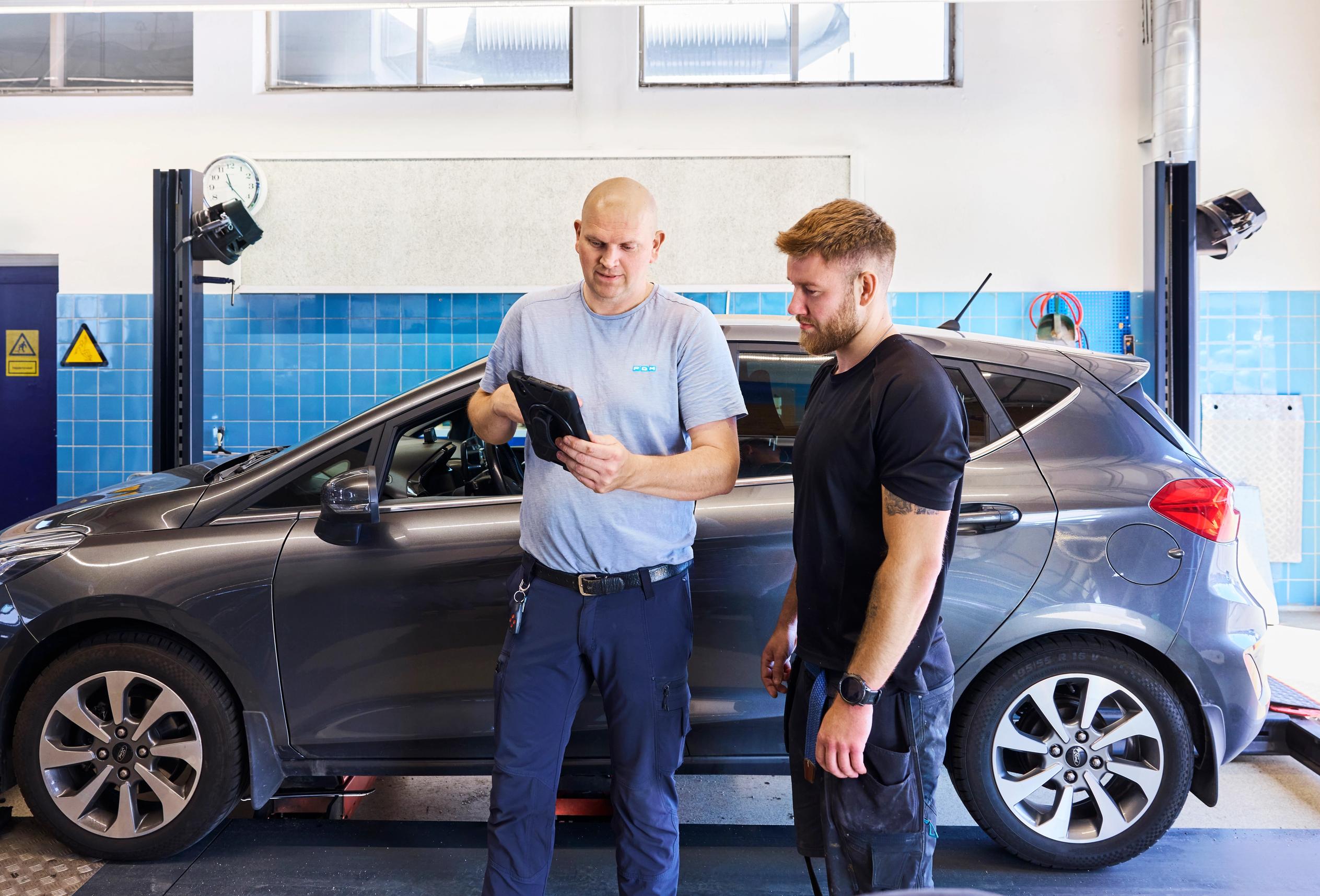 Bil tjekkes igennem for testpunkter